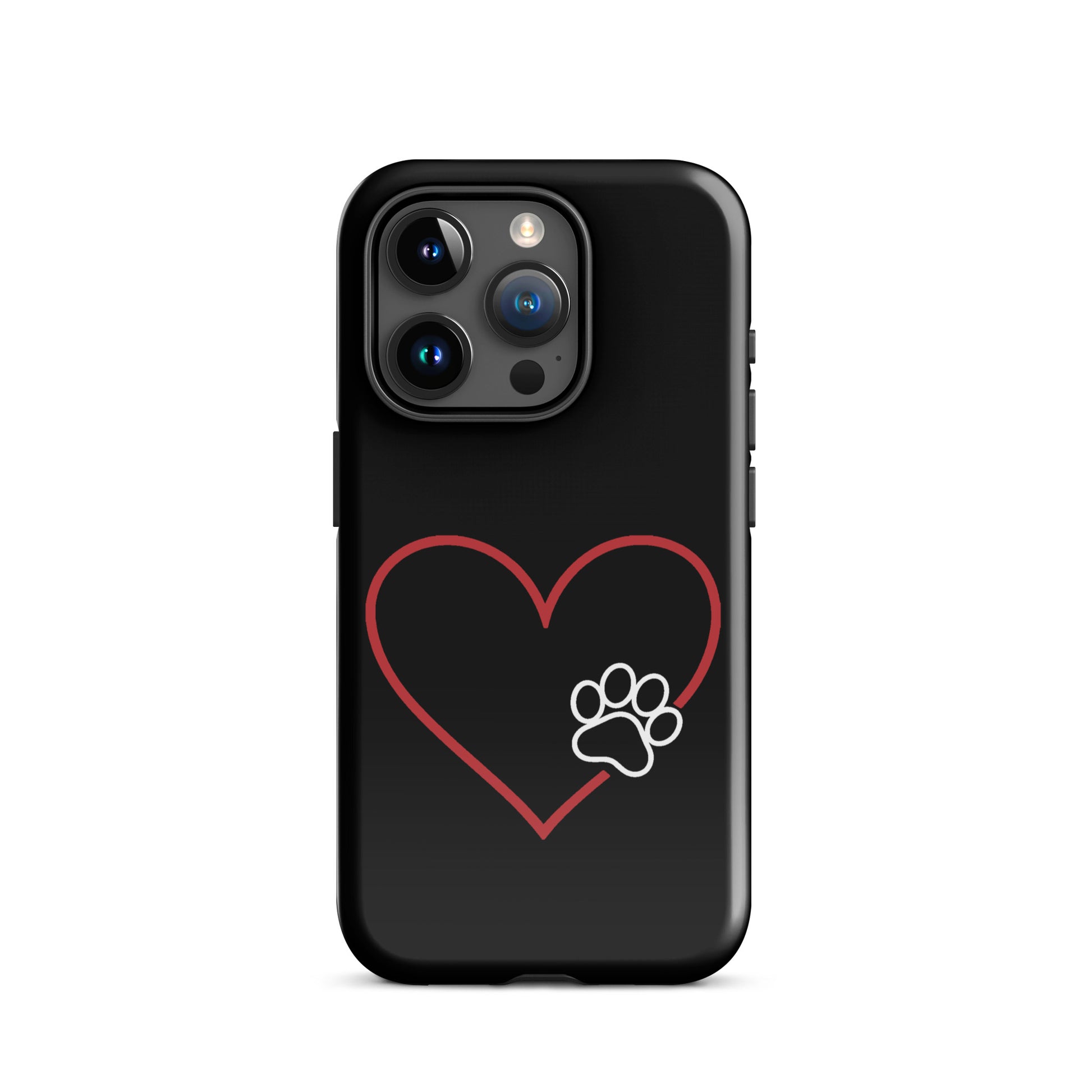 Phone Case for iPhone with heart and paw print design, perfect for pet lovers seeking style and protection.