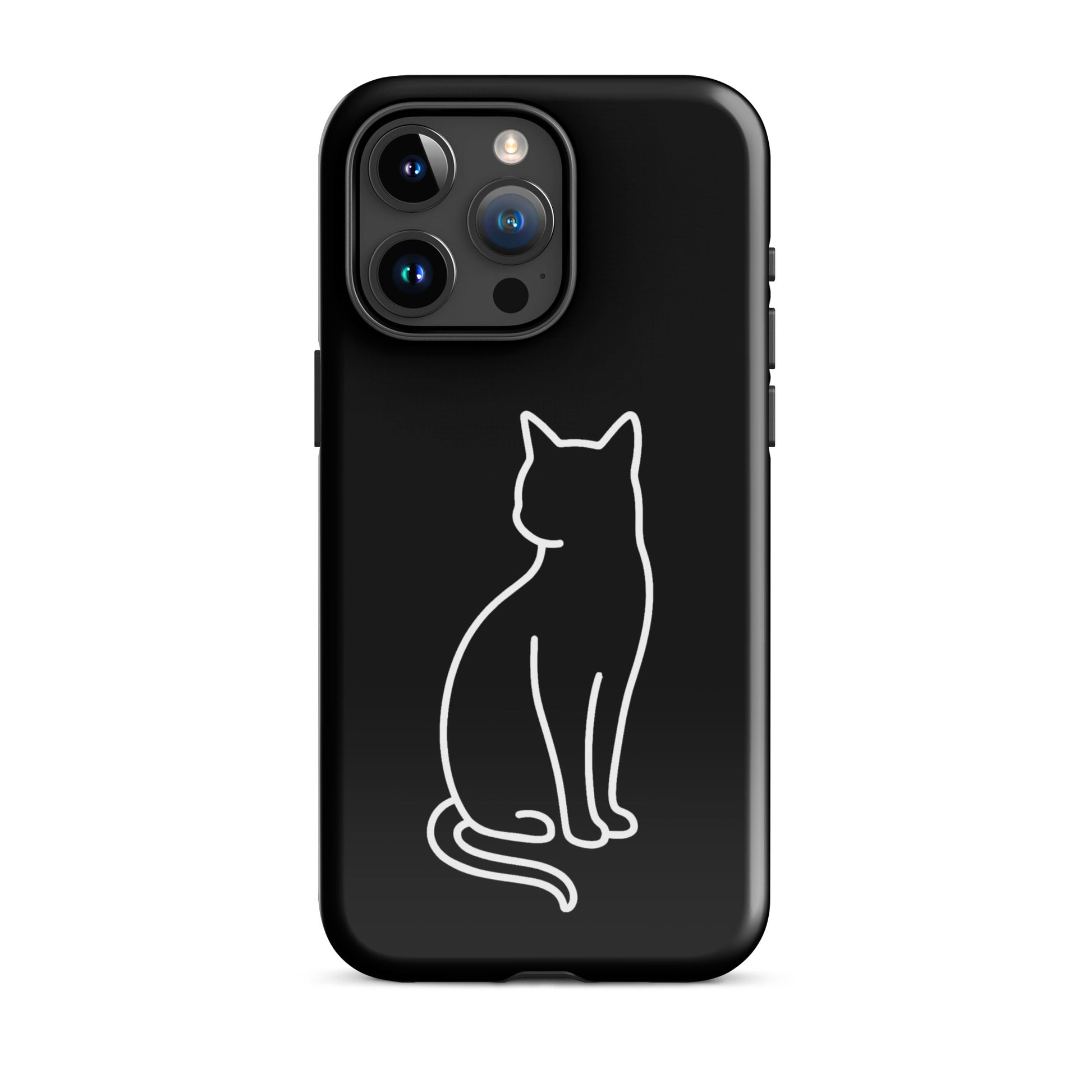 Phone Case for iPhone featuring minimalist cat design, perfect for stylish pet lovers.