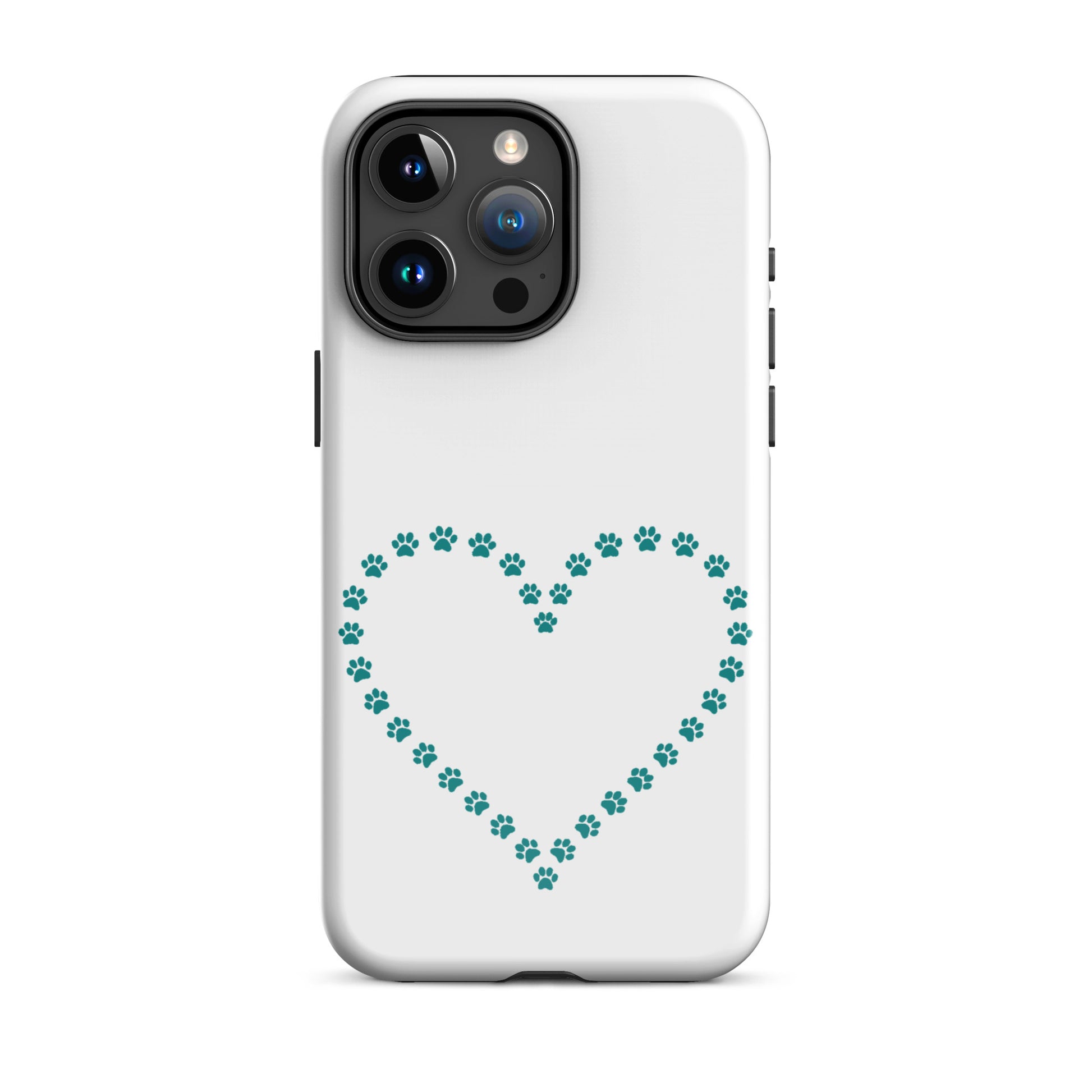 Phone Case for iPhone with cute paw print heart design for pet lovers, perfect for showcasing your love for pets.