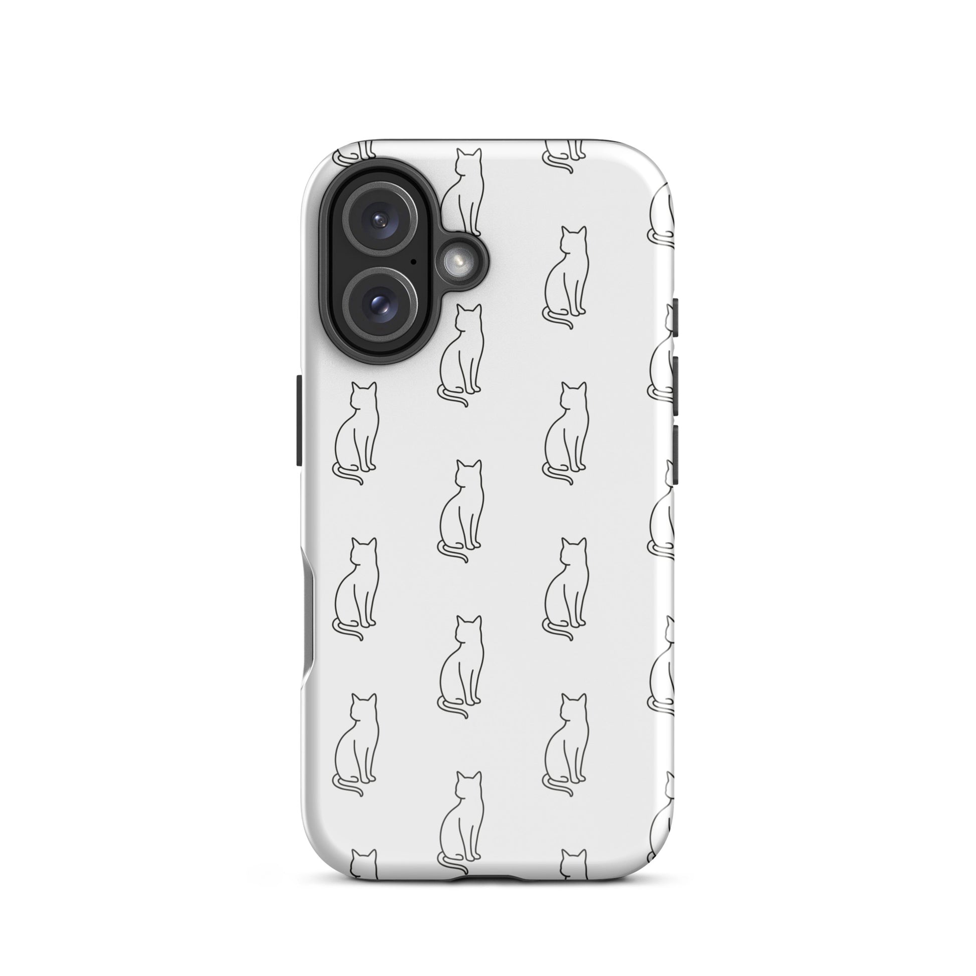 Phone Case for iPhone featuring a minimalist sitting cat pattern, perfect for feline fans.