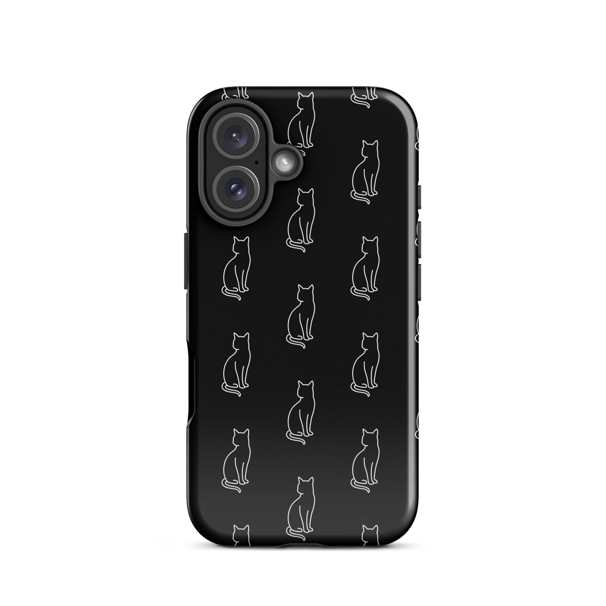 Phone Case for iPhone featuring minimalist sitting cat pattern, ideal for feline fans and stylish protection.