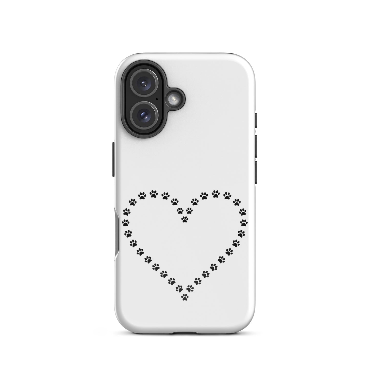 Phone Case for iPhone with cute paw print heart design for pet lovers.