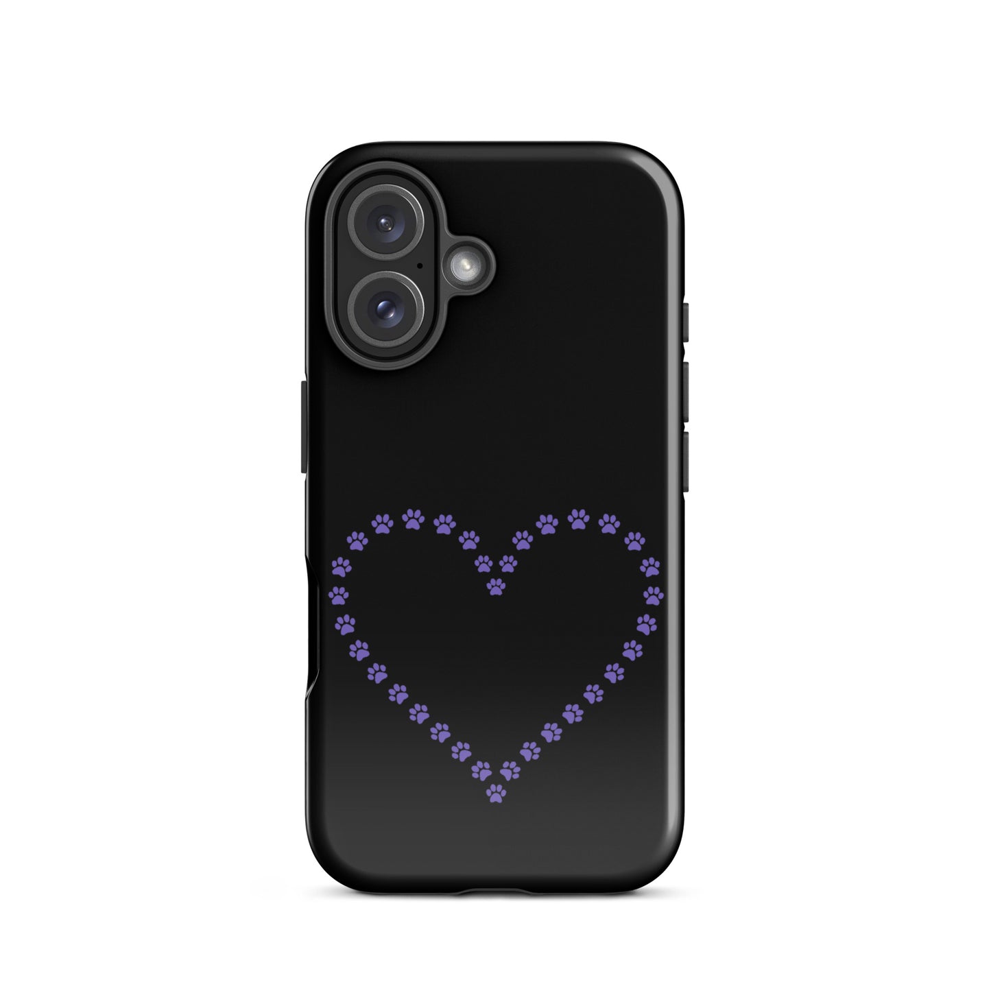 Phone Case for iPhone with cute heart design made of paw prints, perfect for pet lovers.