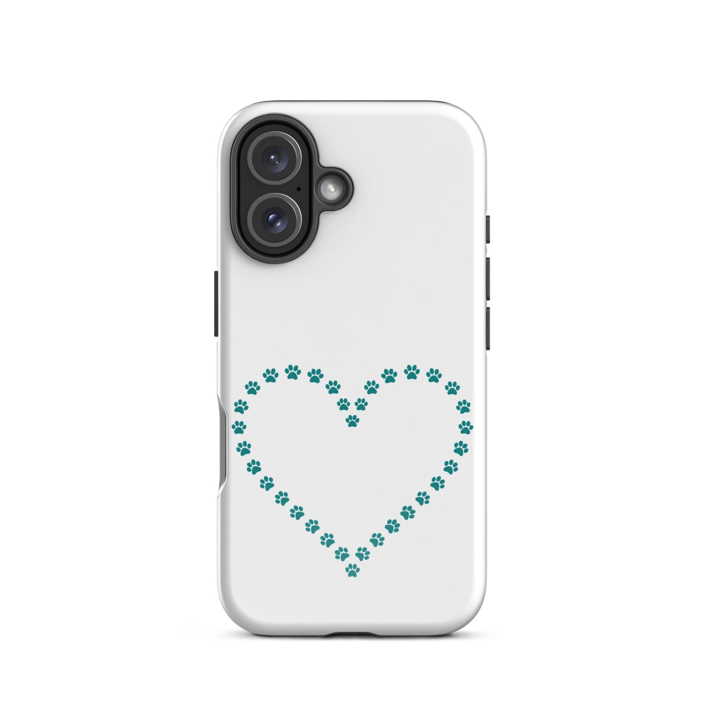 Phone Case featuring a cute paw print heart design, perfect for pet lovers with a stylish and protective touch.