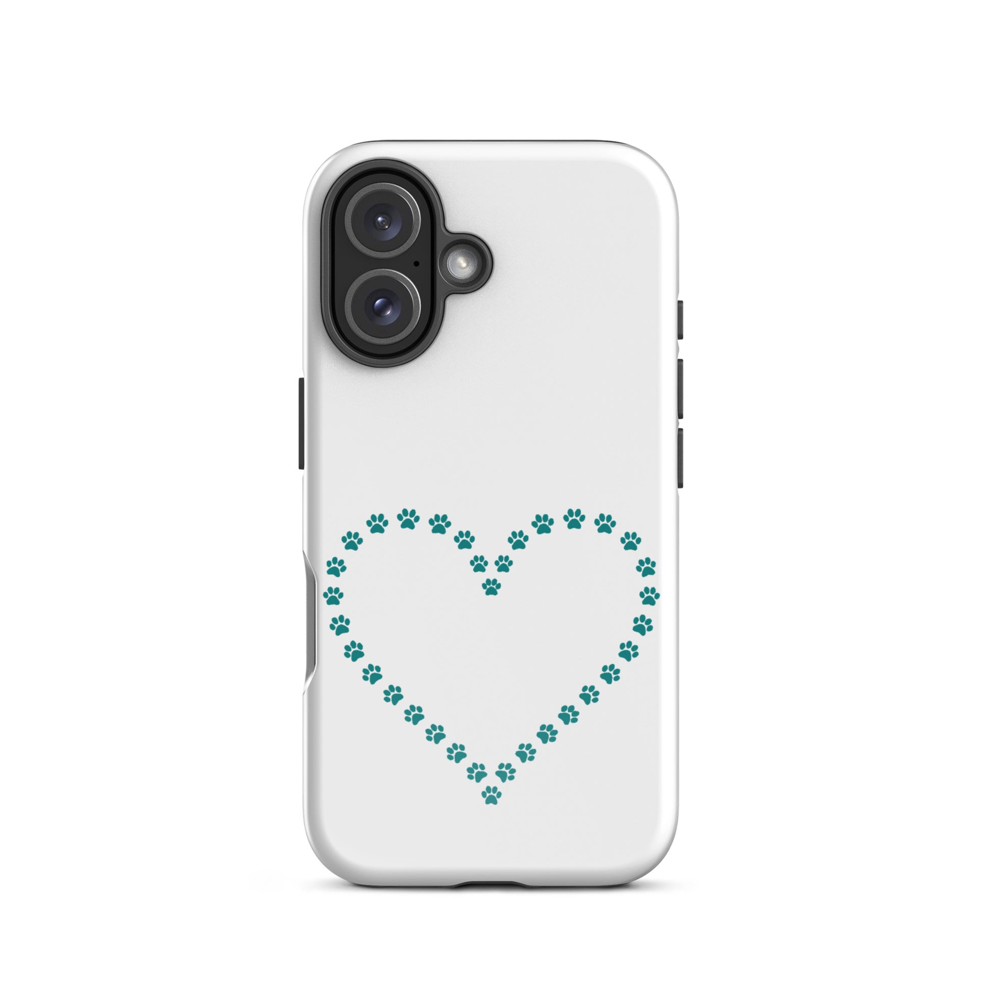 Phone Case featuring a cute paw print heart design, perfect for pet lovers with a stylish and protective touch.