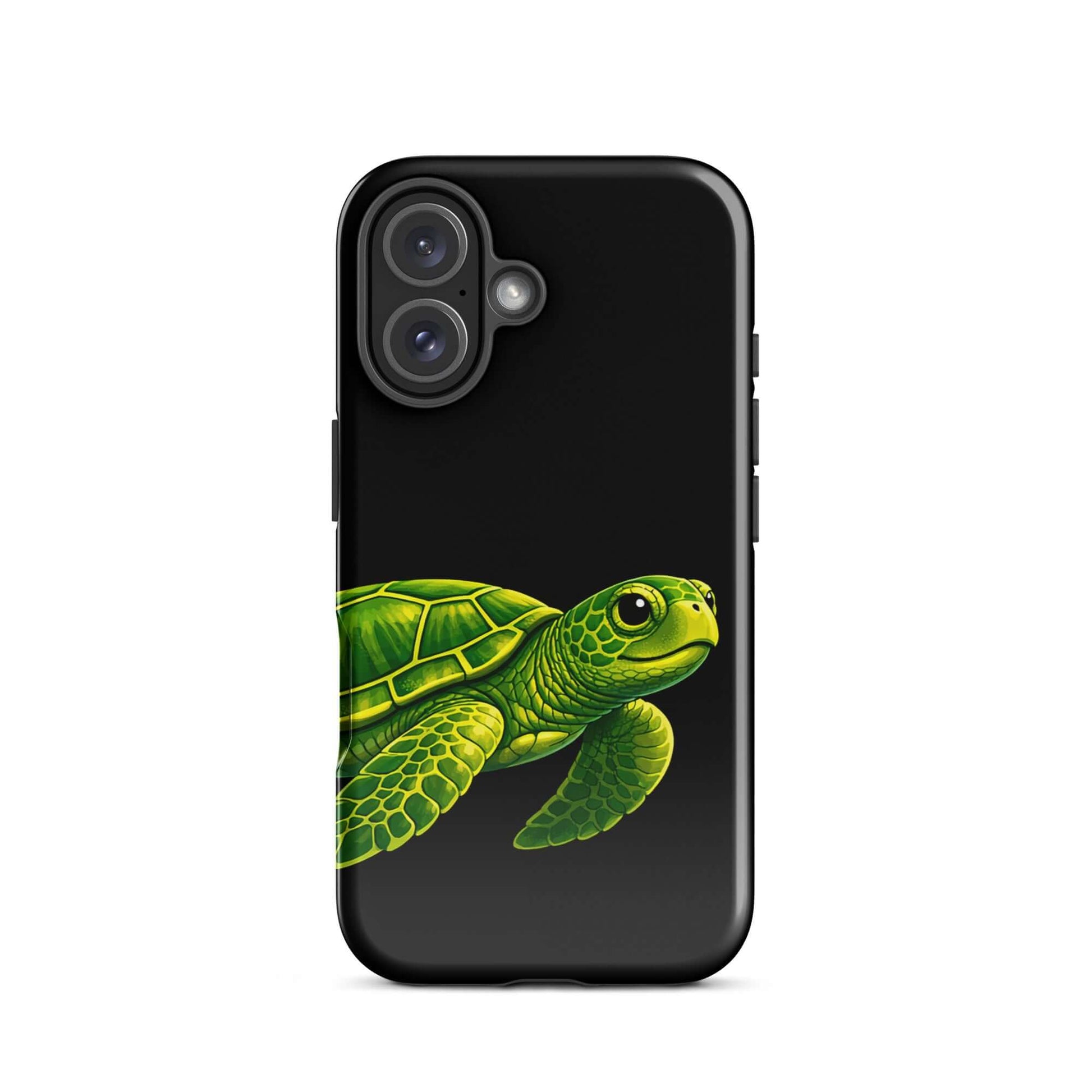 Phone Case featuring vibrant sea turtle design on a black background for style and protection.