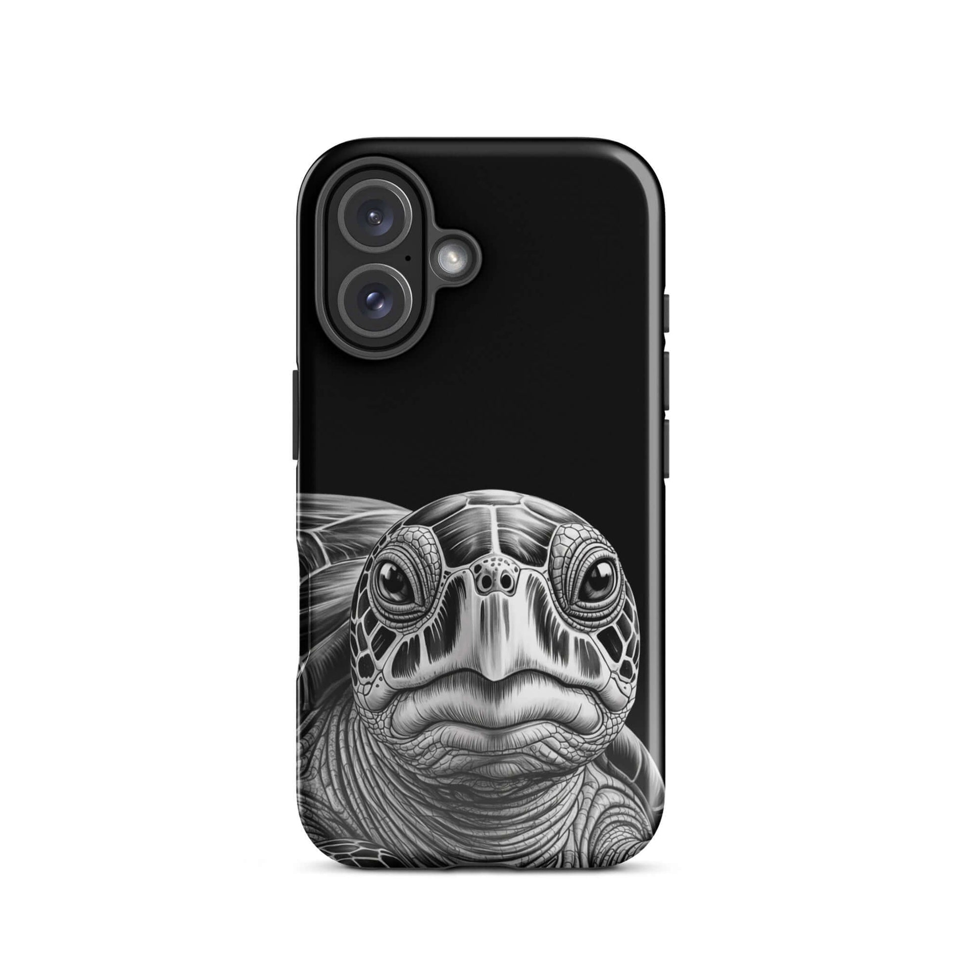 Phone Case featuring ancient sea turtle art with black-and-white pencil sketch, offering protection and capturing nature's quiet strength.