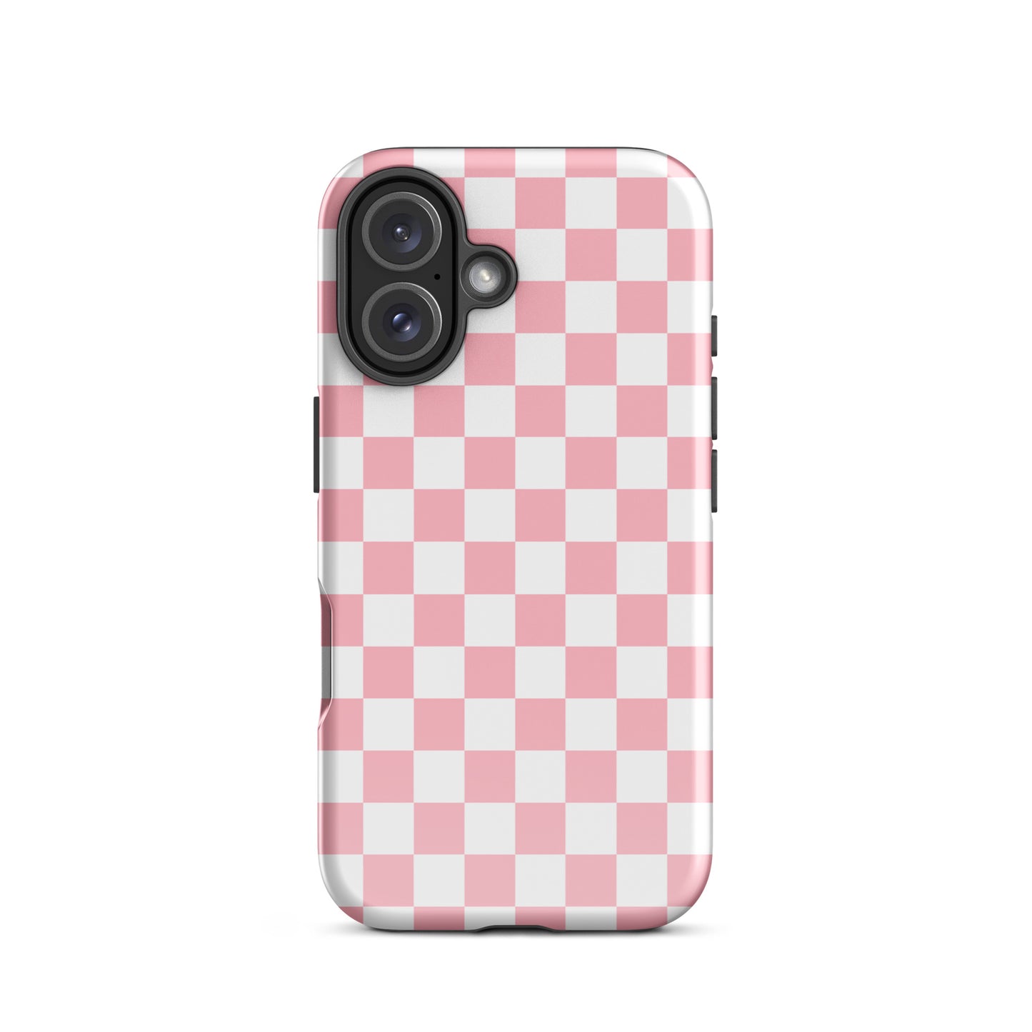 Phone Case for iPhone with pink and white checkered pattern