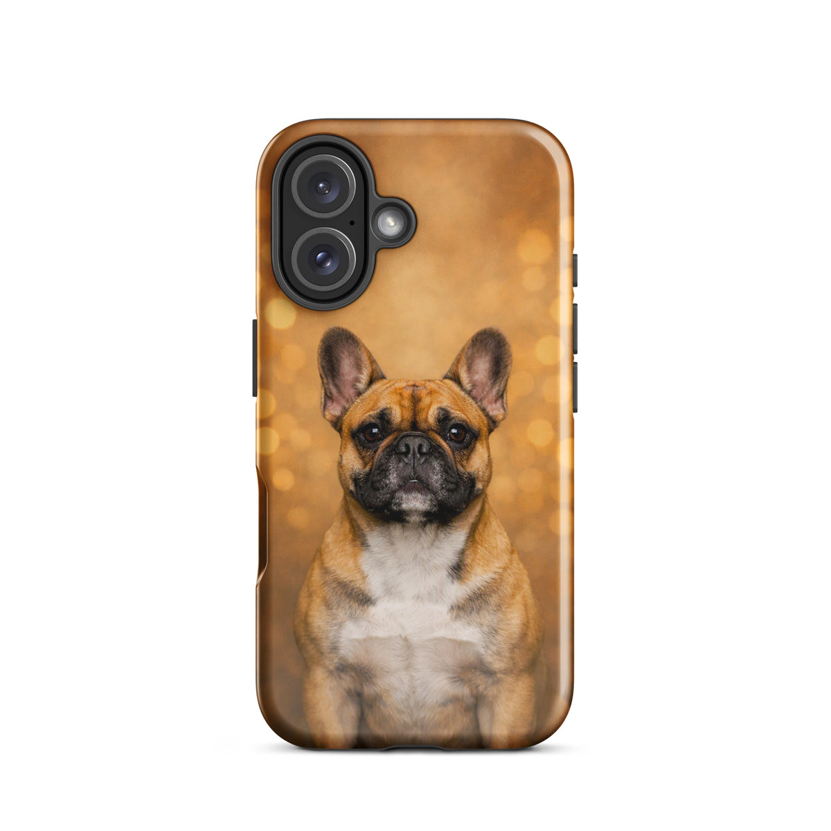 Phone Case featuring French Bulldog with warm glow design, perfect for dog lovers looking for stylish iPhone protection.