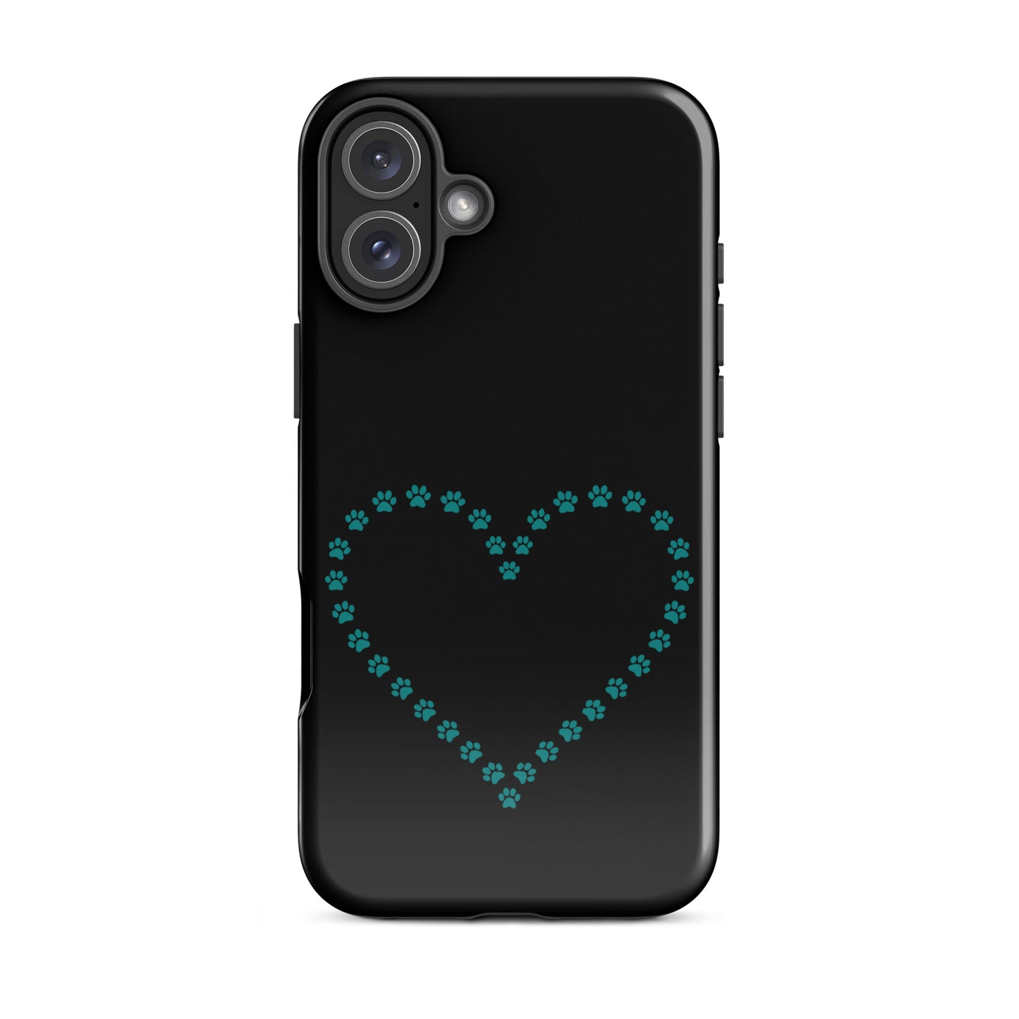 Phone Case for iPhone featuring cute paw print heart design, perfect for pet lovers.