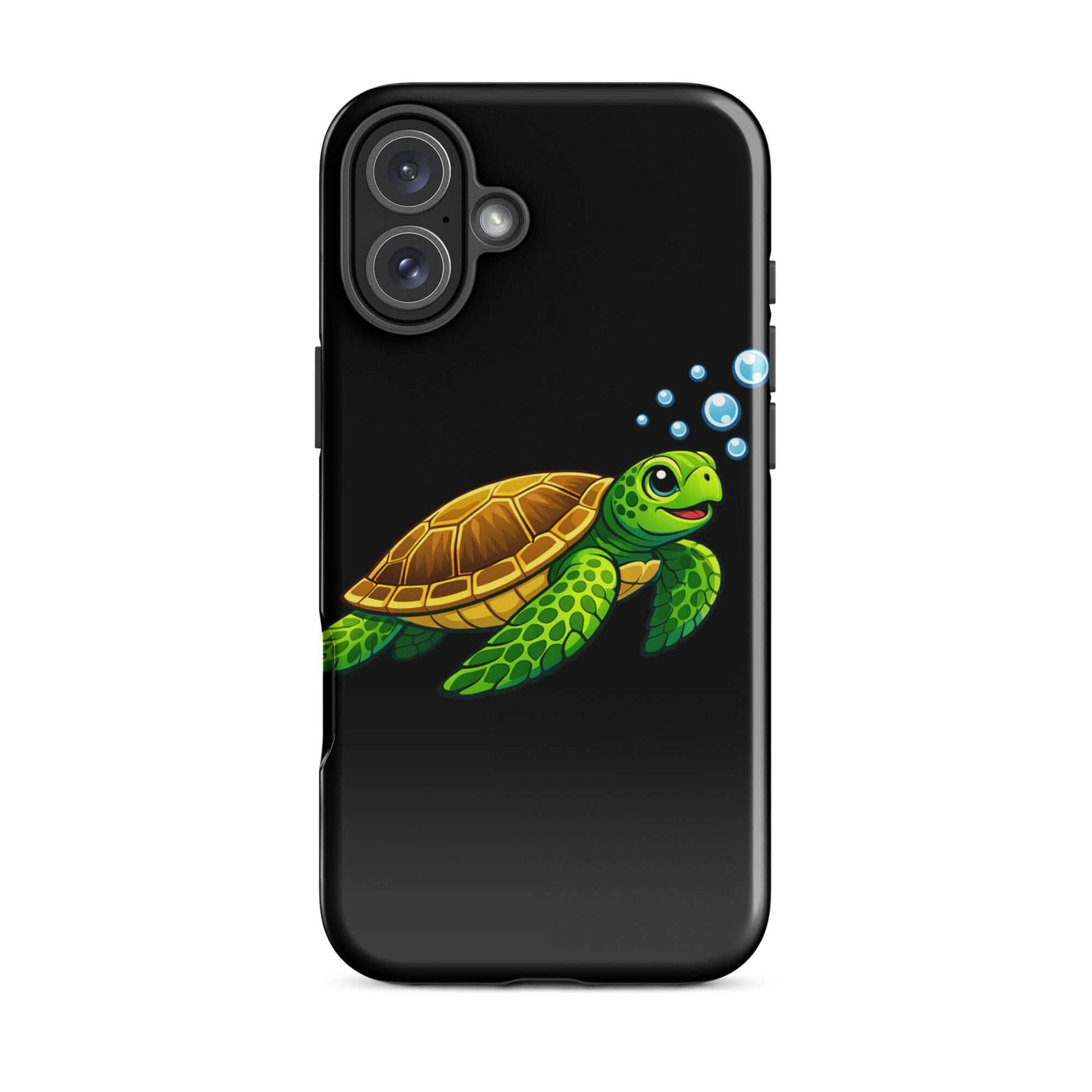 Phone Case featuring vibrant sea turtle artwork with bubbles for a stylish ocean-inspired design.