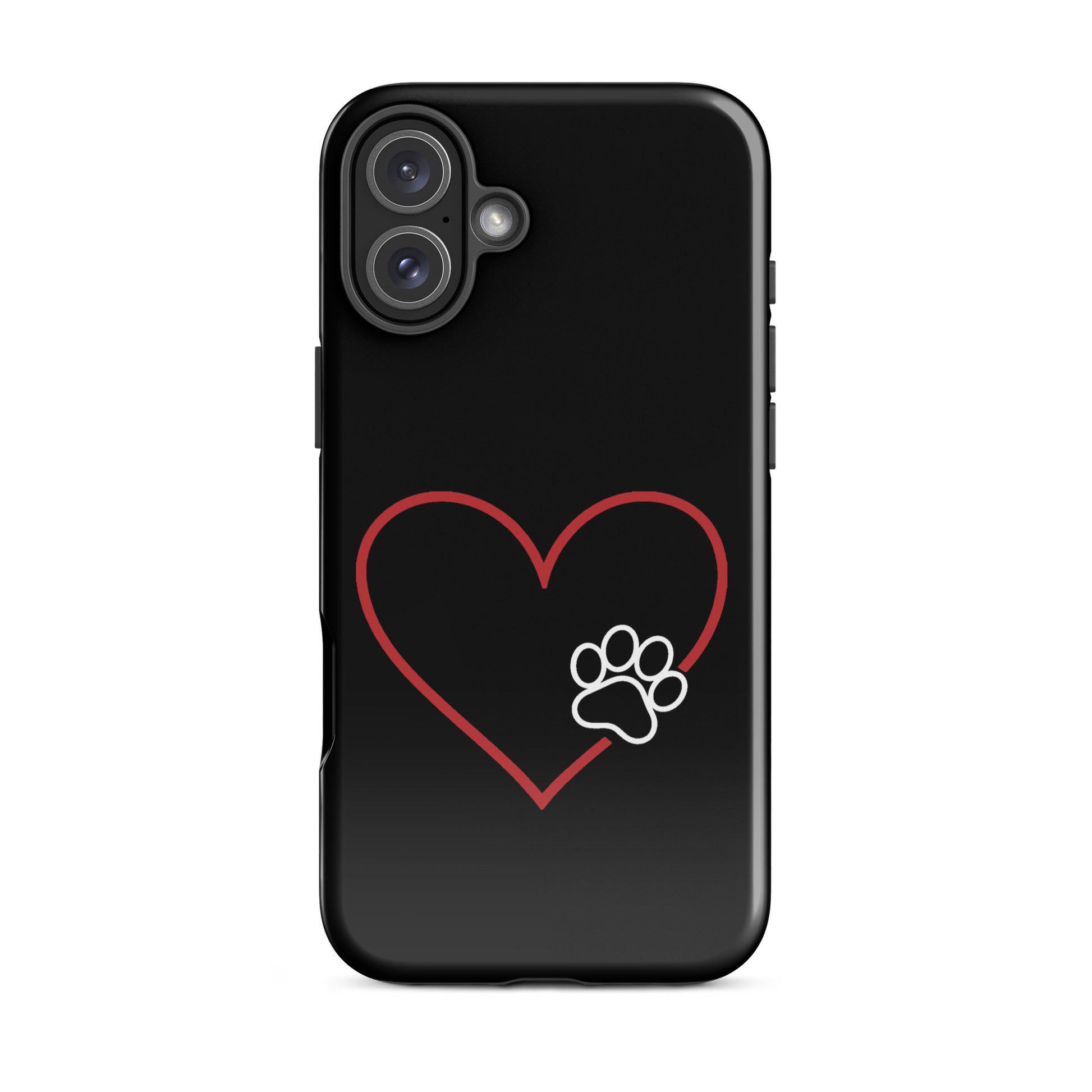 Phone Case for iPhone featuring elegant heart and paw print design, perfect for pet lovers seeking stylish and protective phone accessories.