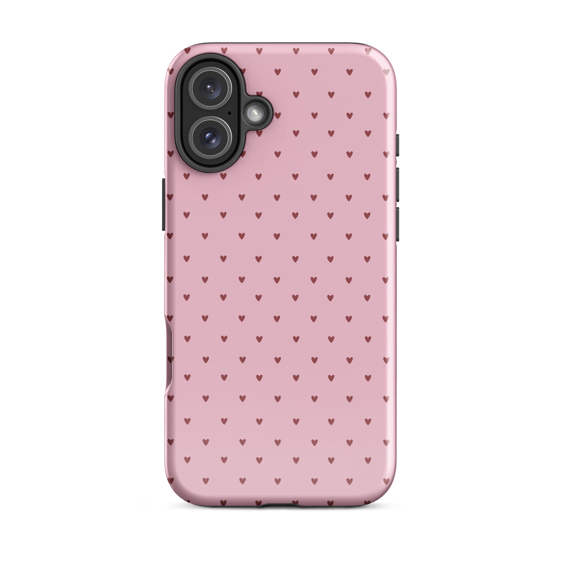 Phone Case for iPhone with heart-dot pattern, featuring tiny hearts and playful polka-dot style on a bold background.