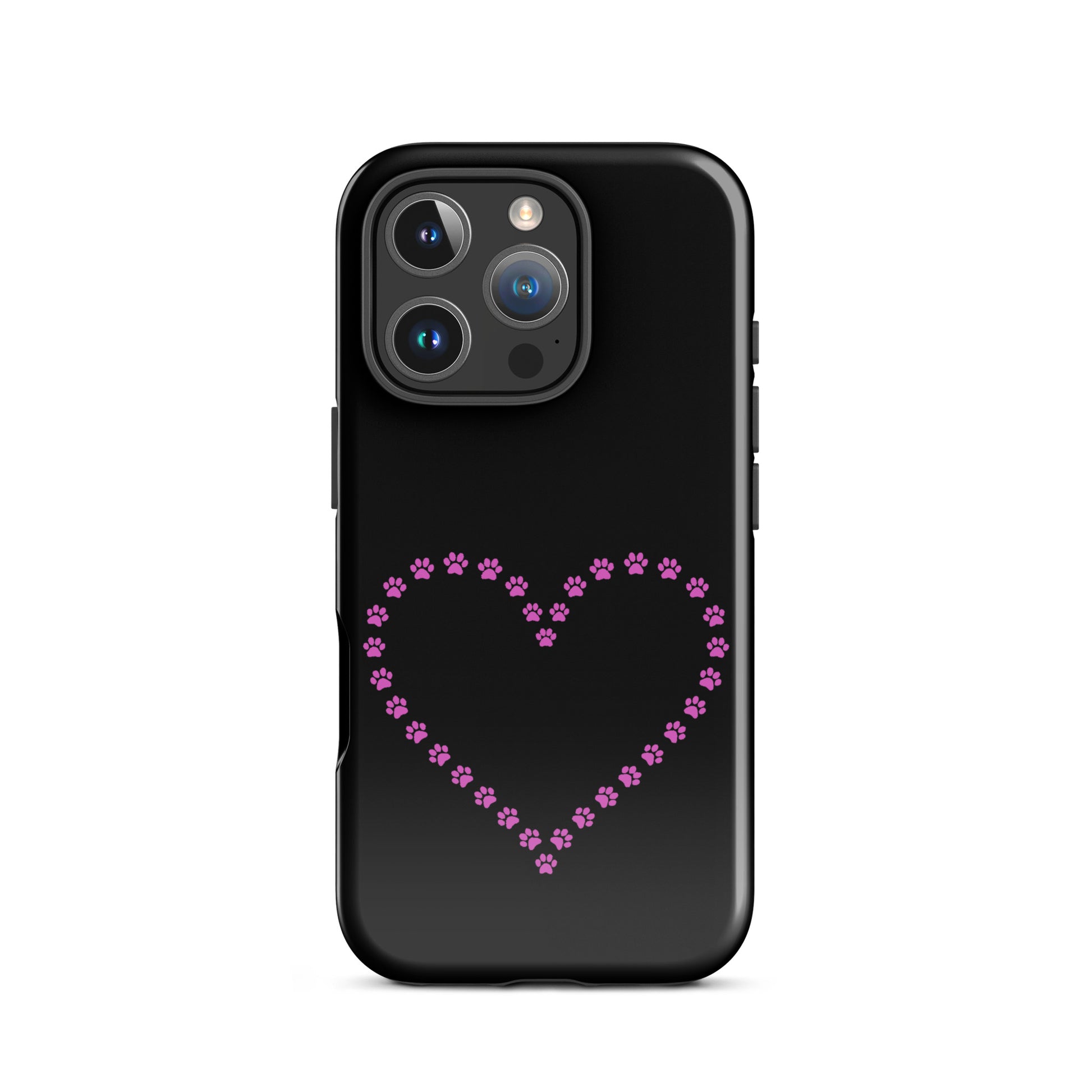 Phone Case for iPhone featuring a cute paw print heart design, perfect for pet lovers.
