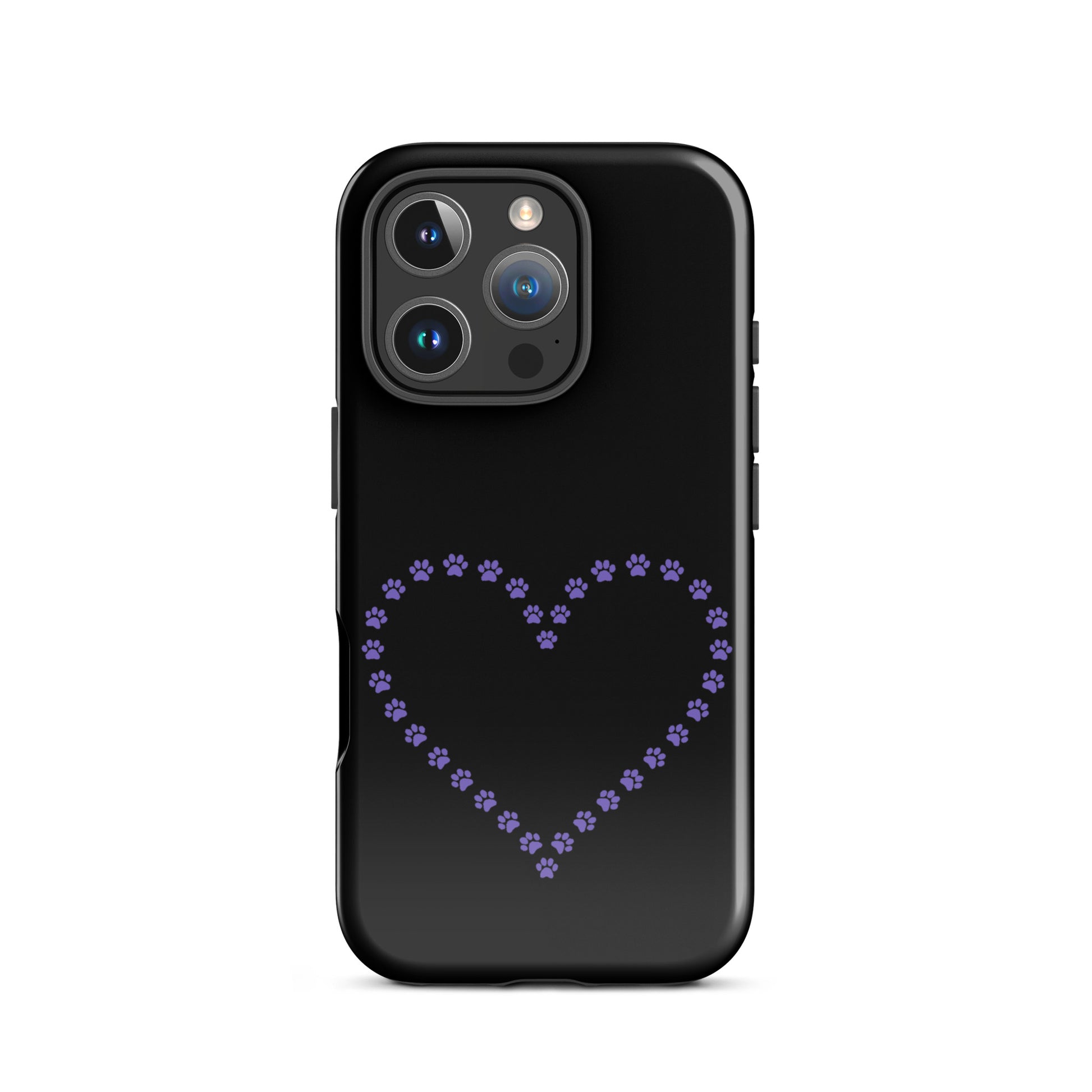 Phone Case for iPhone featuring cute paw print heart design, perfect for pet lovers.