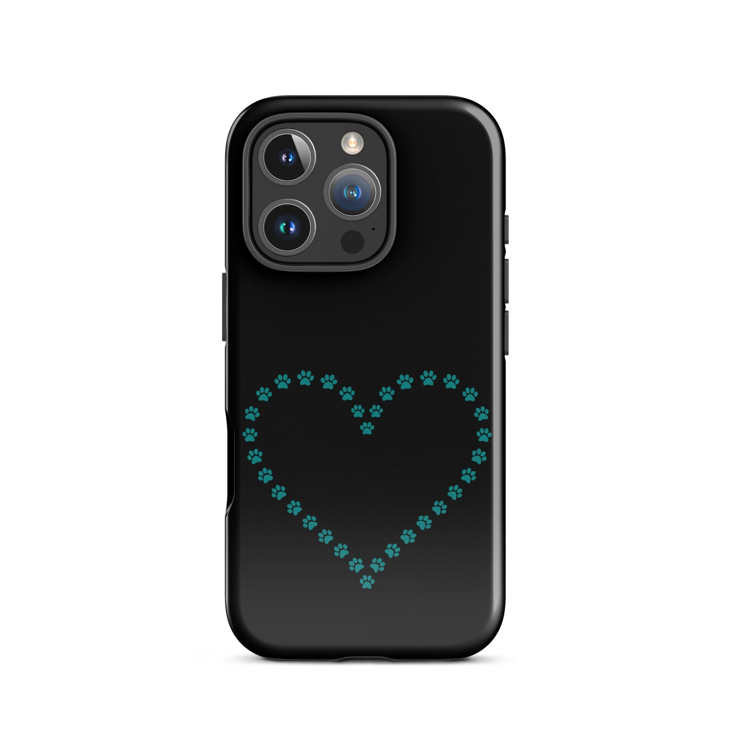 Phone Case for iPhone with cute paw print heart design for pet lovers.
