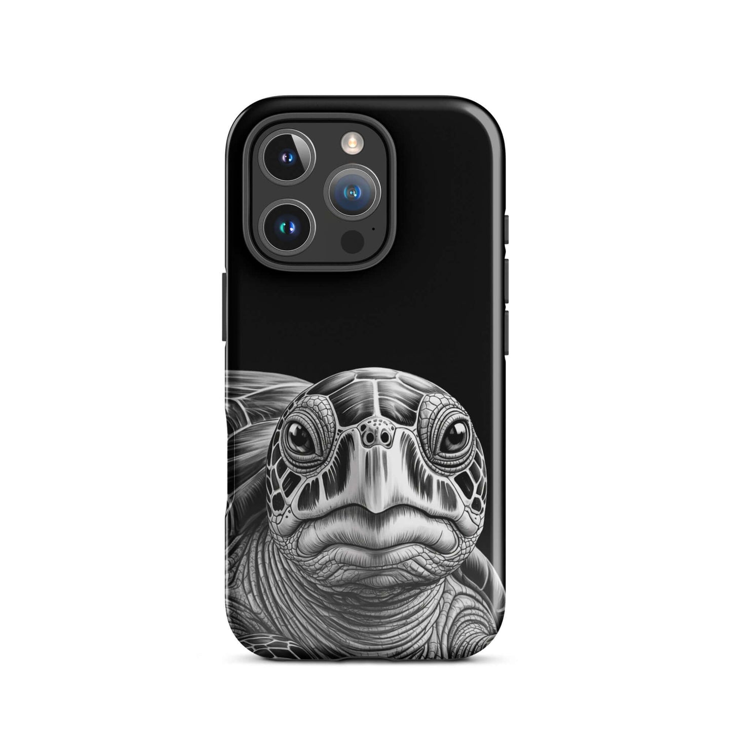 Phone Case with ancient sea turtle art sketch for iPhone protection