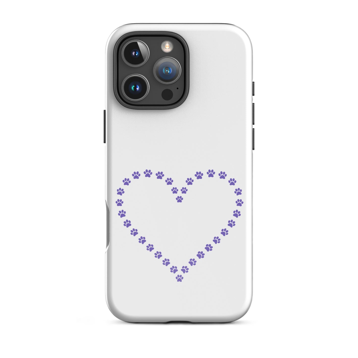 Phone Case for iPhone featuring a cute paw print heart design, perfect for pet lovers.