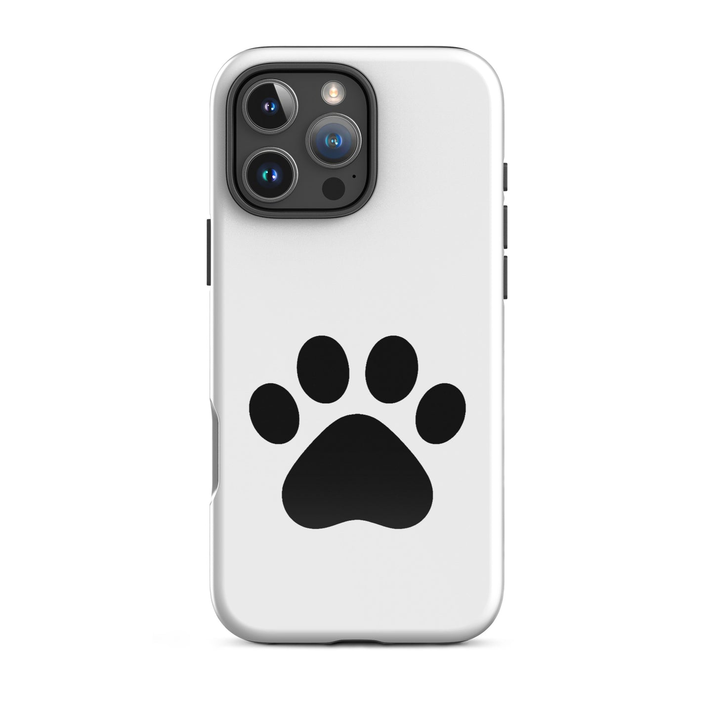 Phone Case for iPhone featuring a minimalist black paw print design for pet lovers.