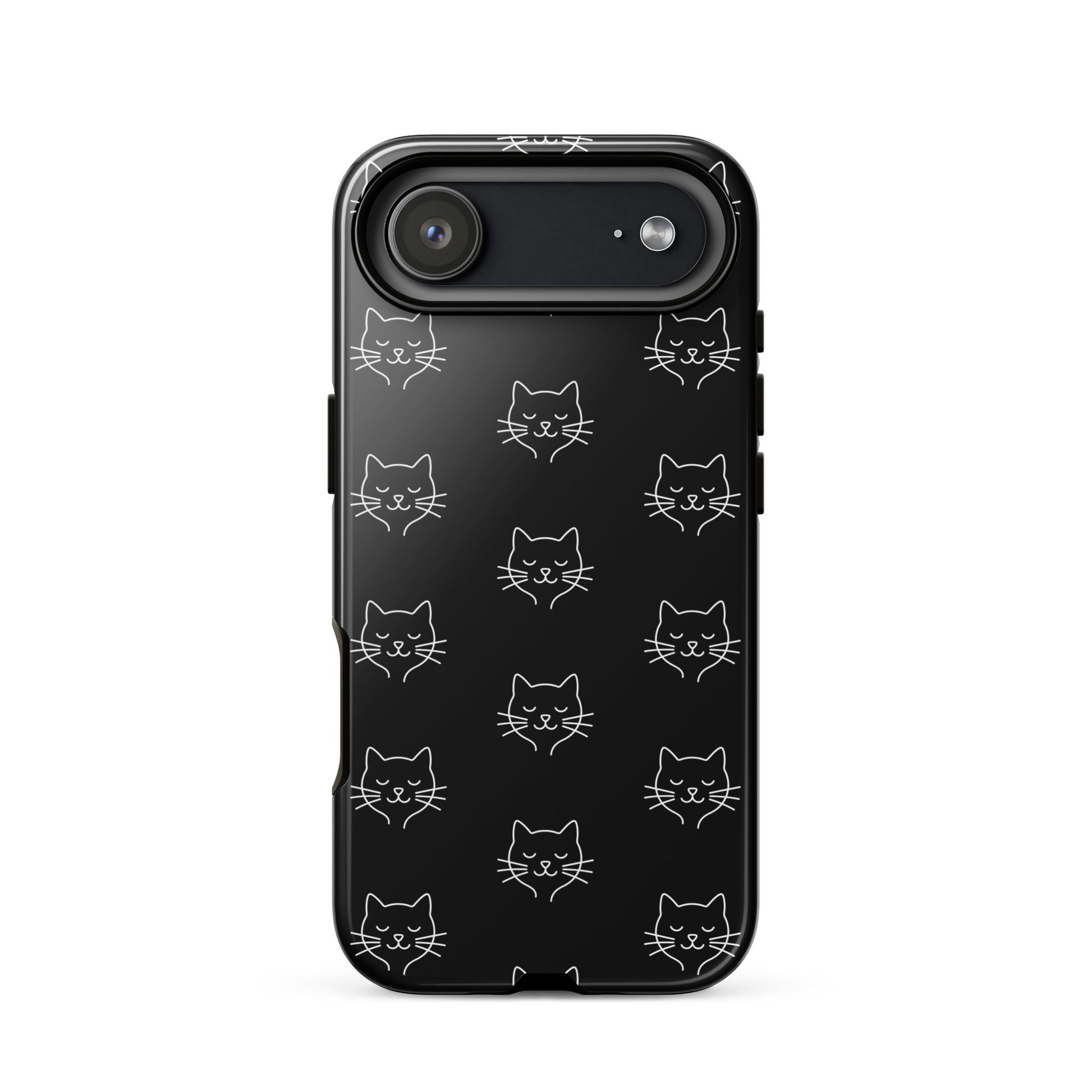 Phone Case for iPhone with cute minimalist cat pattern design, stylish protection for cat enthusiasts.