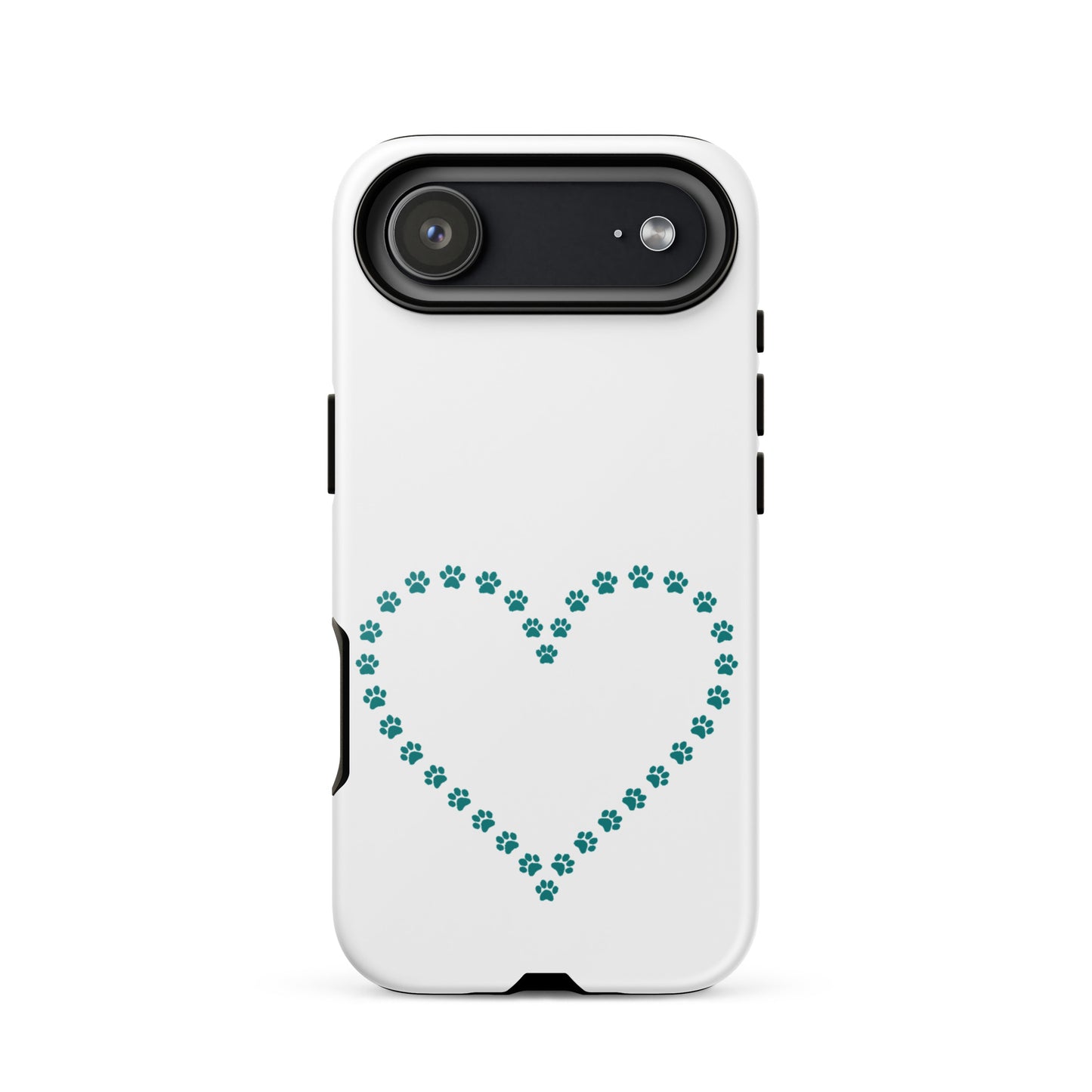 Phone Case for iPhone featuring a cute paw print heart design, perfect for pet lovers.