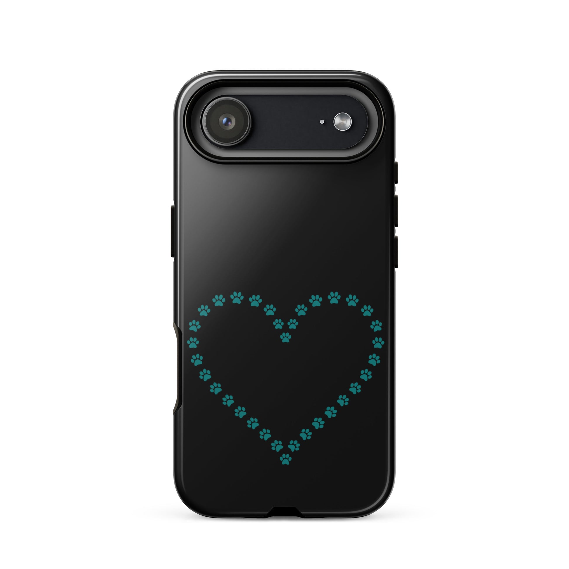 Phone Case for iPhone with cute paw print heart design, perfect for pet lovers.
