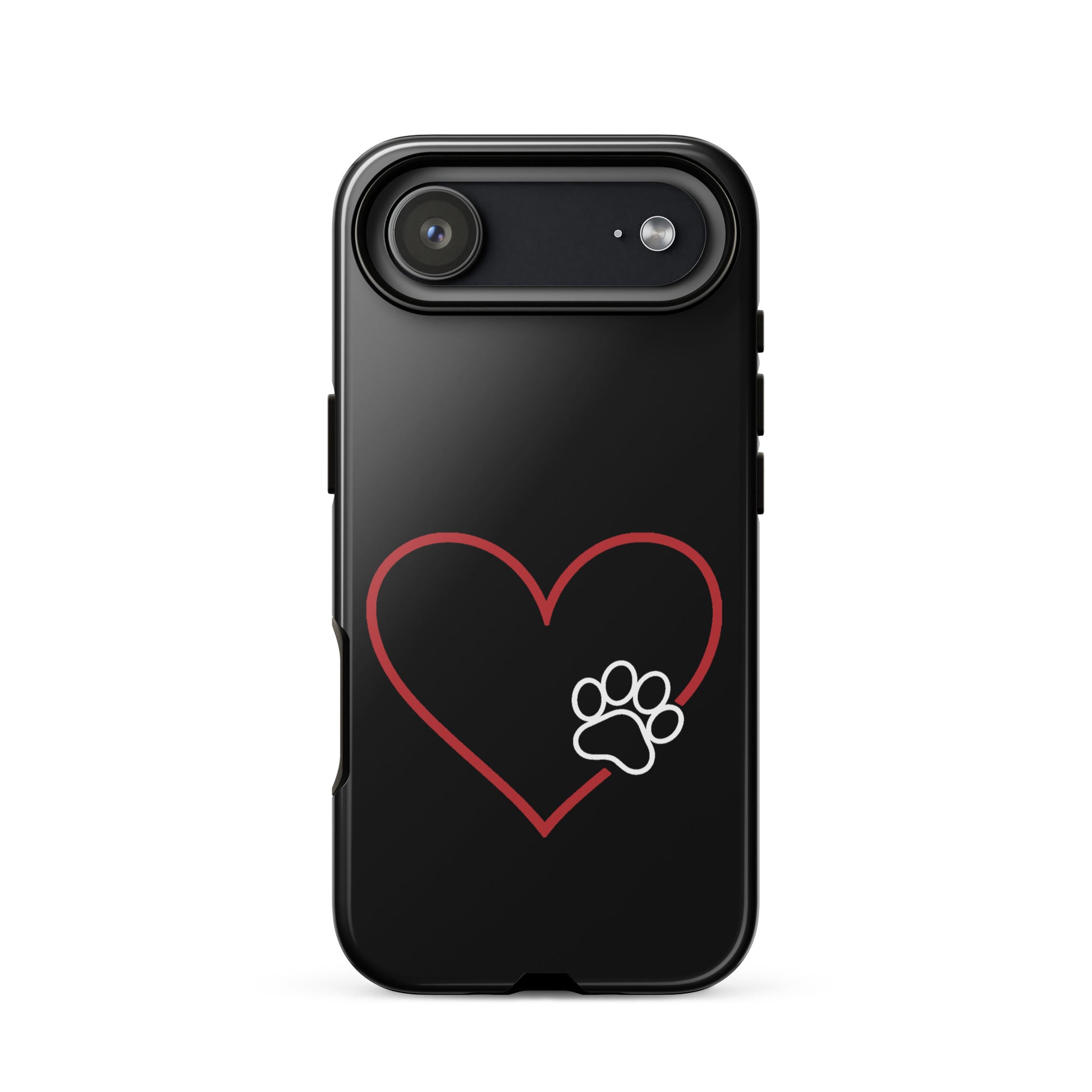 Phone Case for iPhone with heart and paw print design, ideal for pet lovers seeking stylish tech protection.