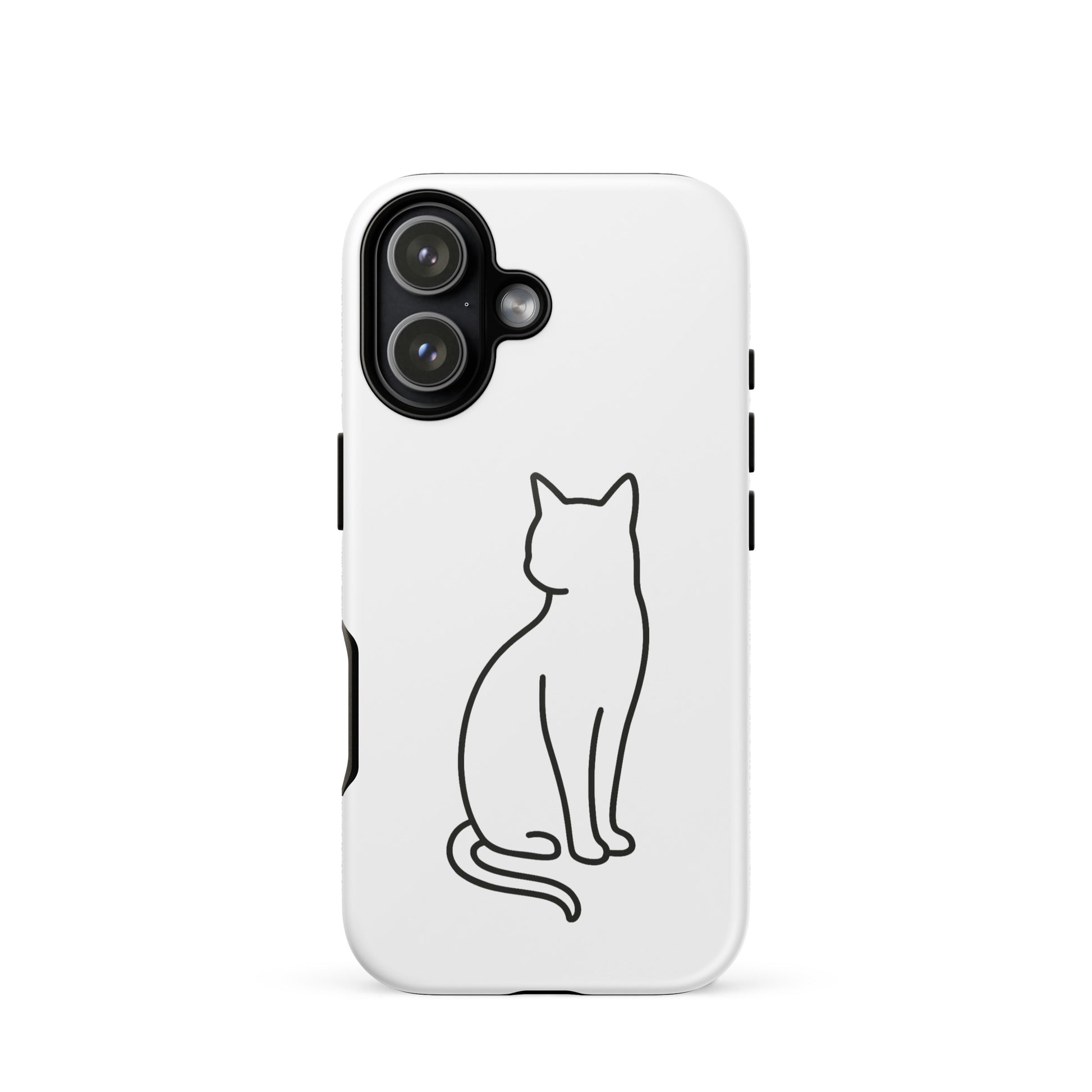 iPhone Case featuring a minimalist sitting cat design, perfect for modern pet lovers and stylish protection for your device.