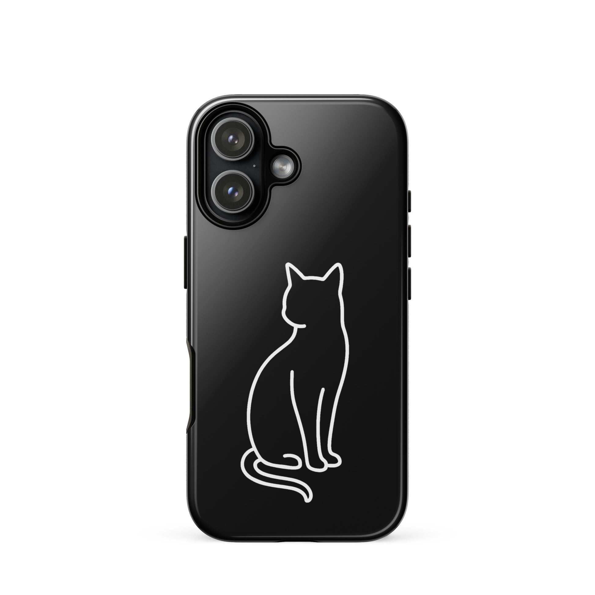 Phone Case for iPhone featuring a minimalist sitting cat design for modern pet lovers.