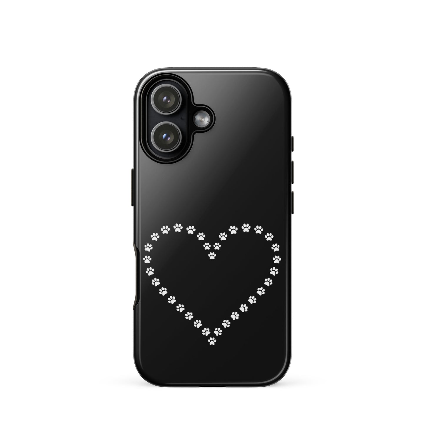 Phone Case for iPhone with cute paw print heart design for pet lovers.