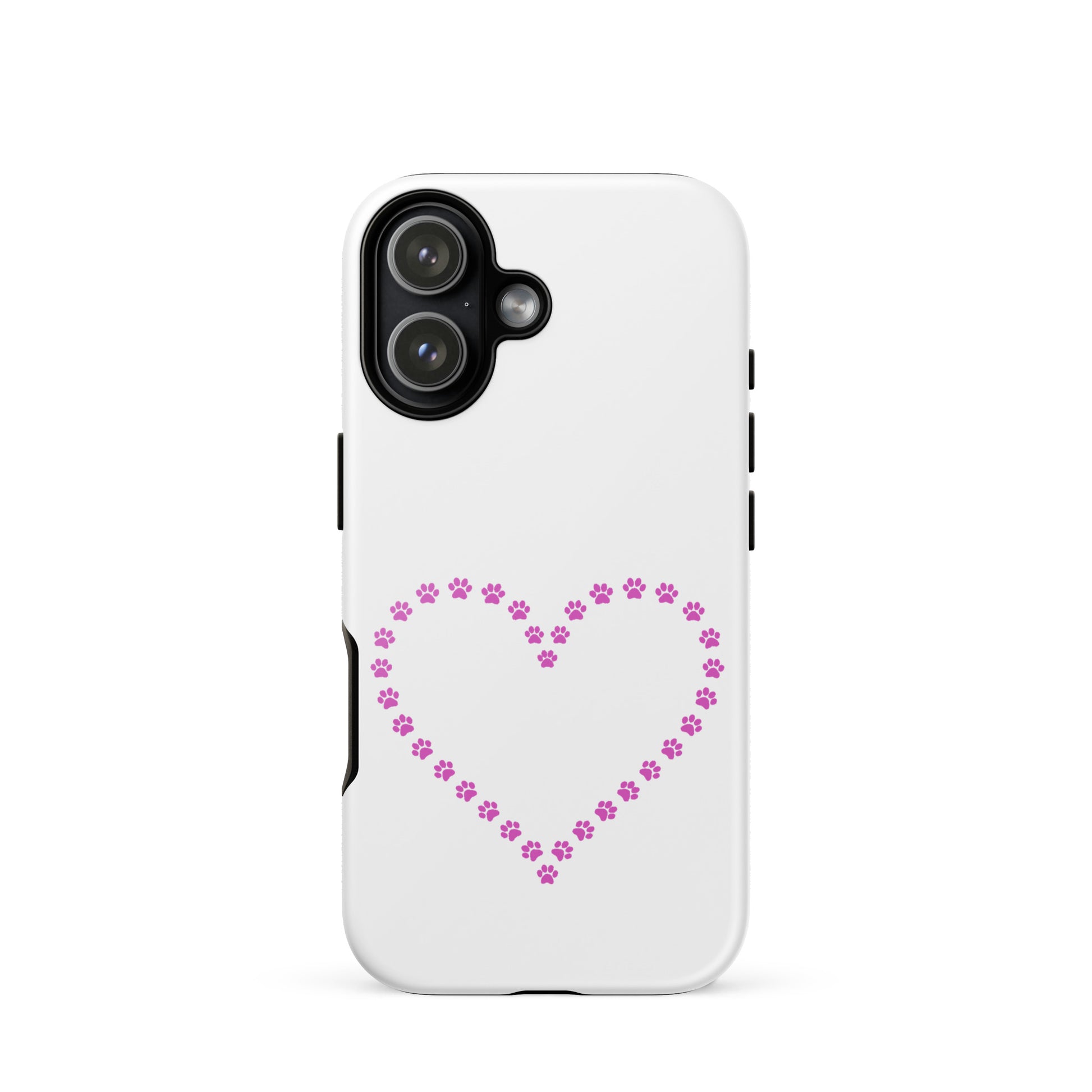 Phone Case for iPhone with cute paw print heart design, ideal for pet lovers and animal enthusiasts.