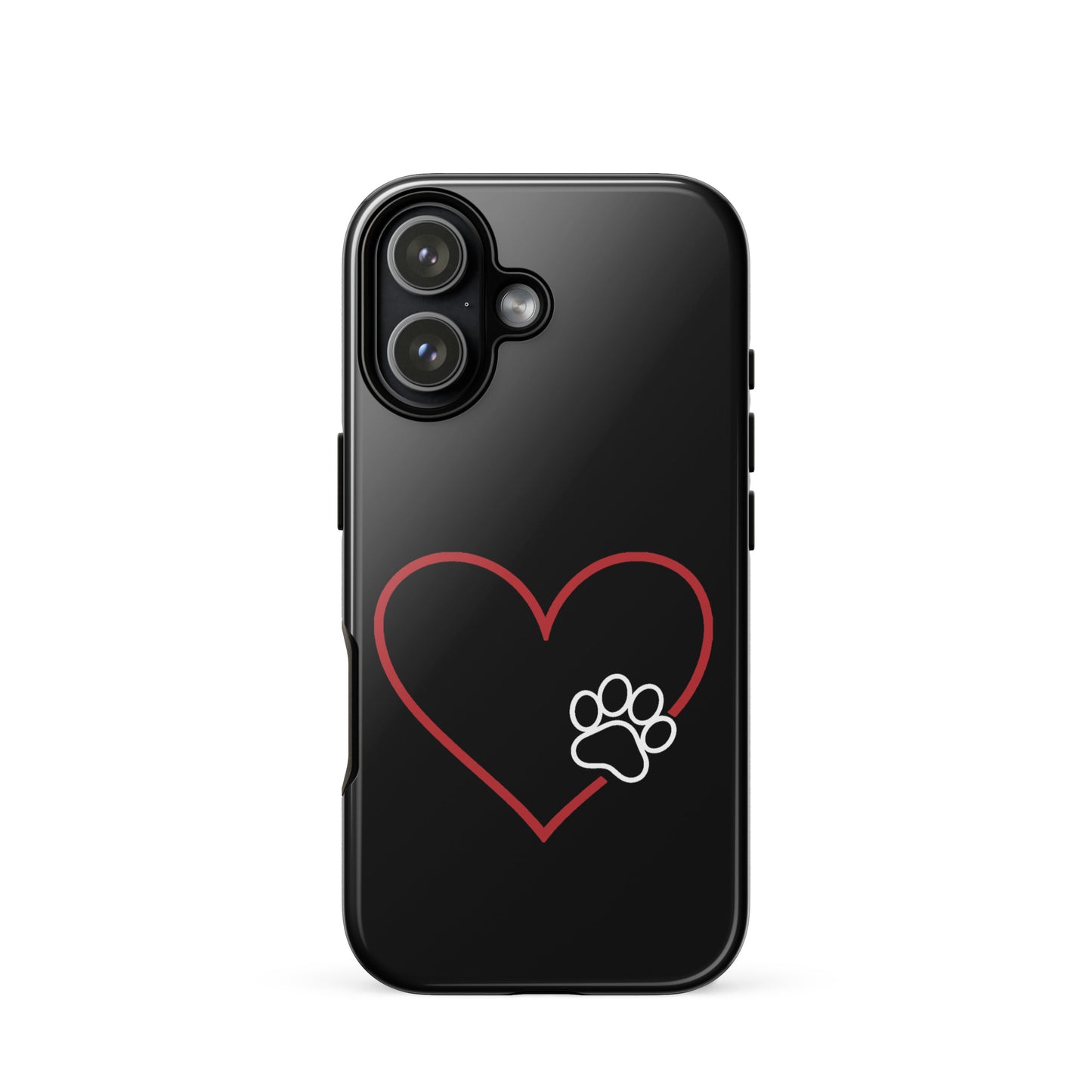Phone Case for iPhone with heart and paw design, elegant and protective for pet lovers.