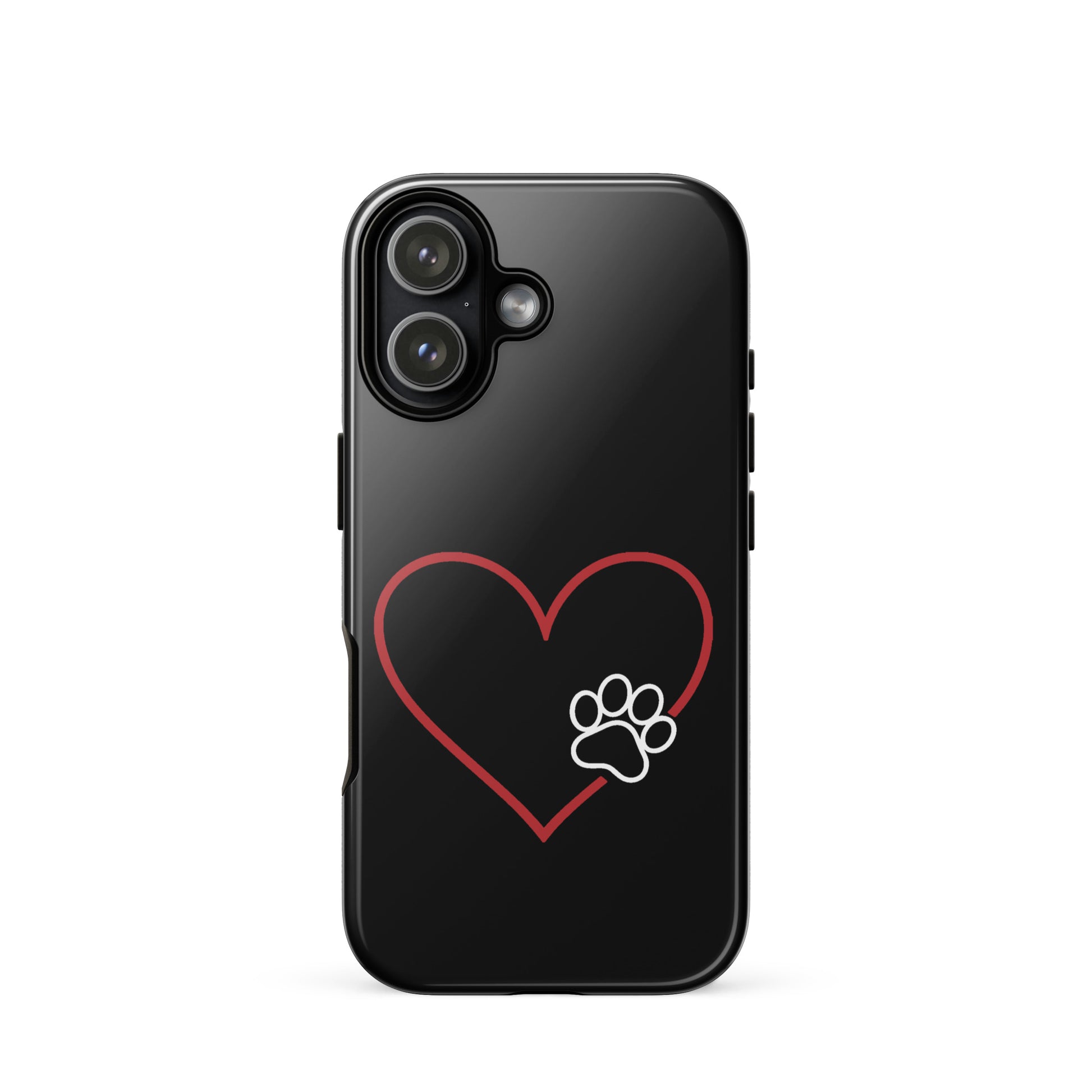 Phone Case for iPhone with heart and paw design, elegant and protective for pet lovers.
