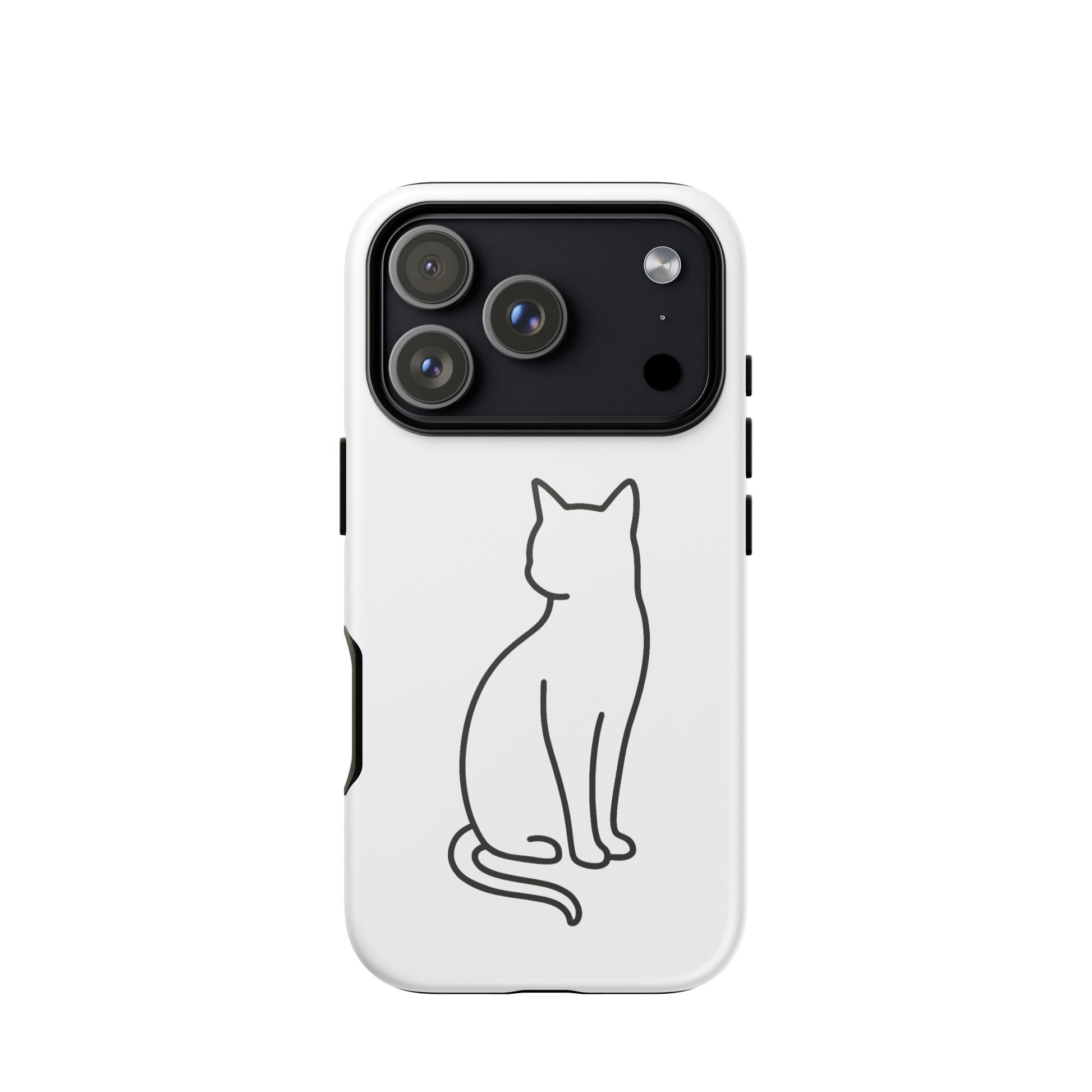 iPhone Case with minimalist sitting cat design, perfect for modern pet lovers seeking stylish device protection.