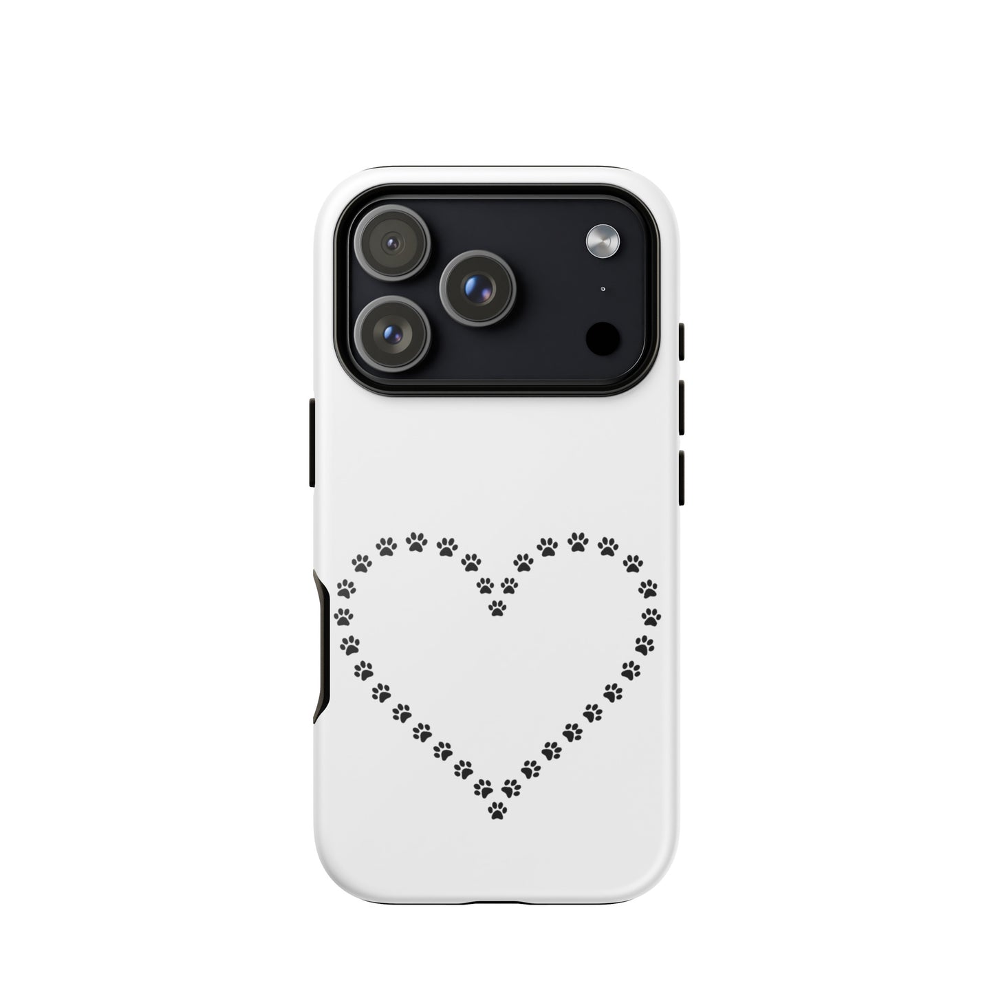 Phone Case featuring cute paw print heart design for pet lovers, perfect for iPhone.