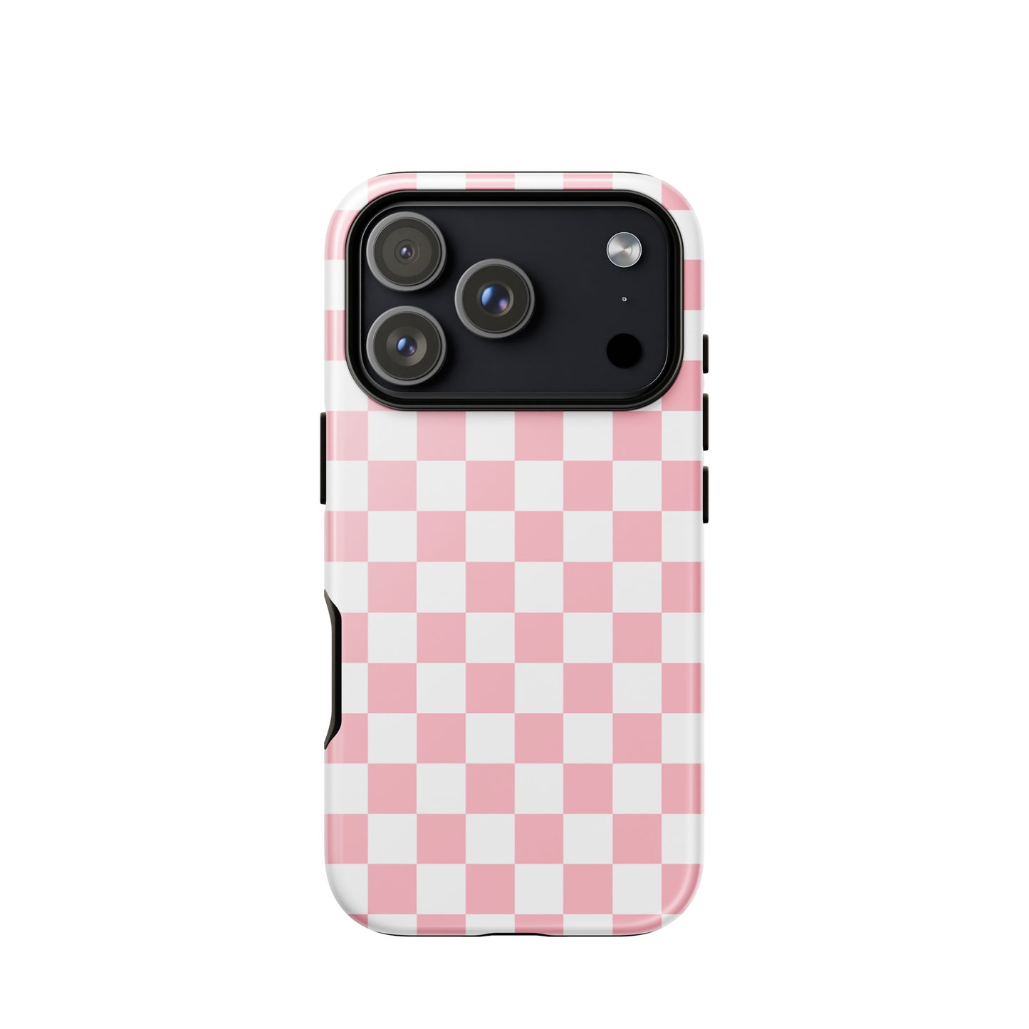 Playful pink and white checkered Phone Case for iPhone, adding style and personality to your device.