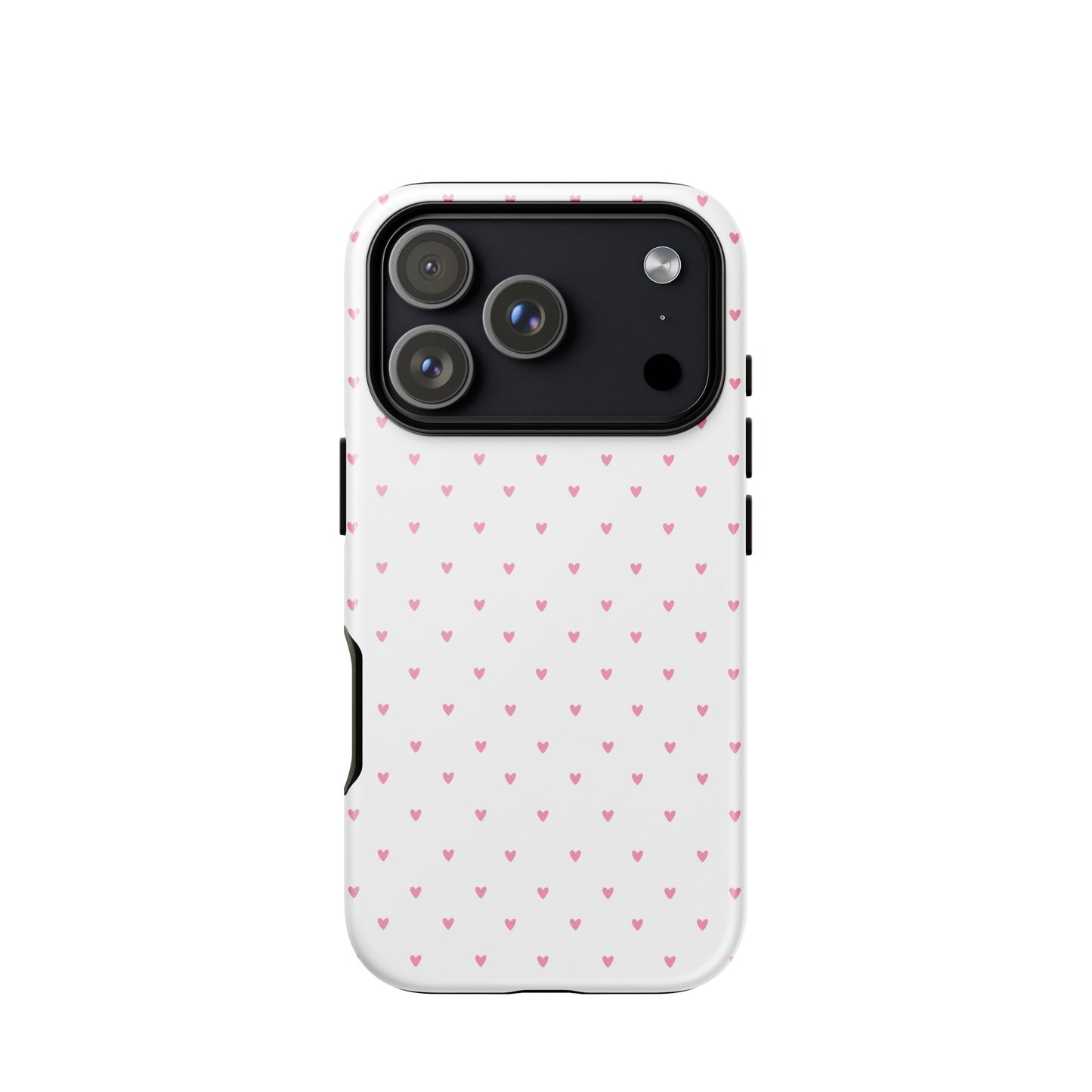 Phone Case for iPhone with heart-dot pattern on a white background, featuring playful polka-dot style with modern, stylish design.