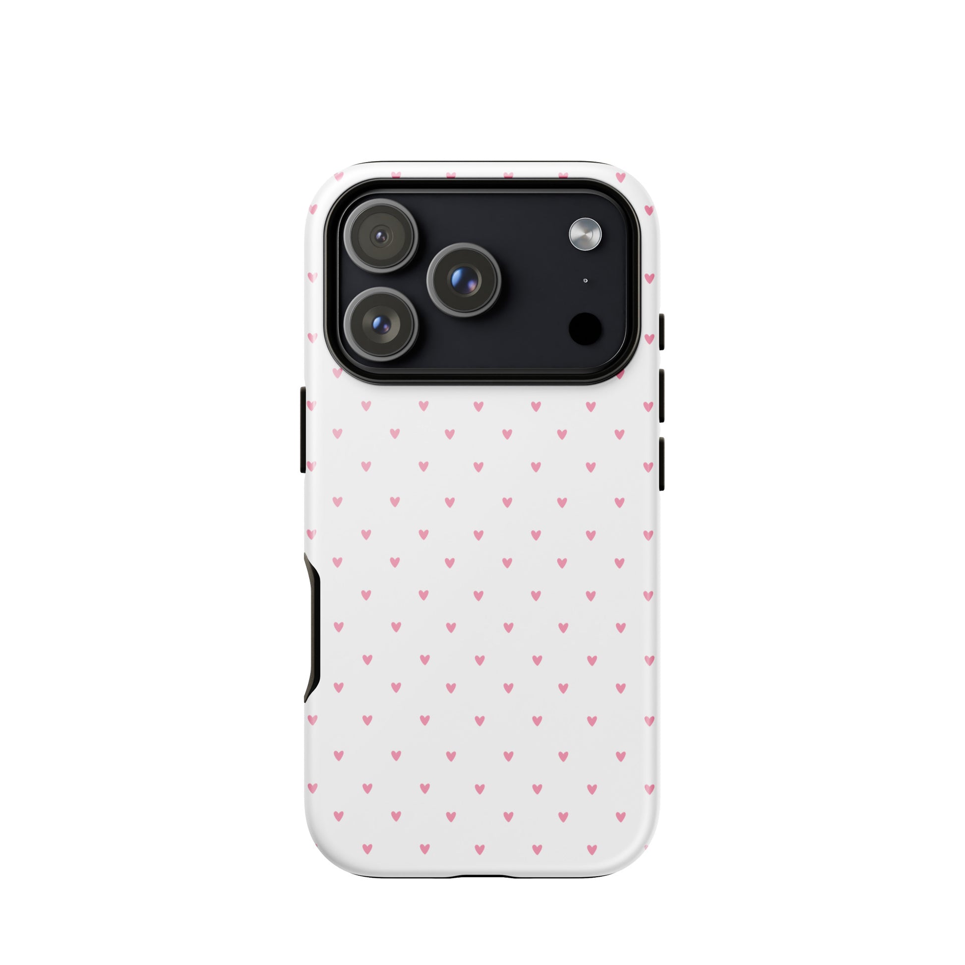 Phone Case for iPhone with heart-dot pattern on a white background, featuring playful polka-dot style with modern, stylish design.