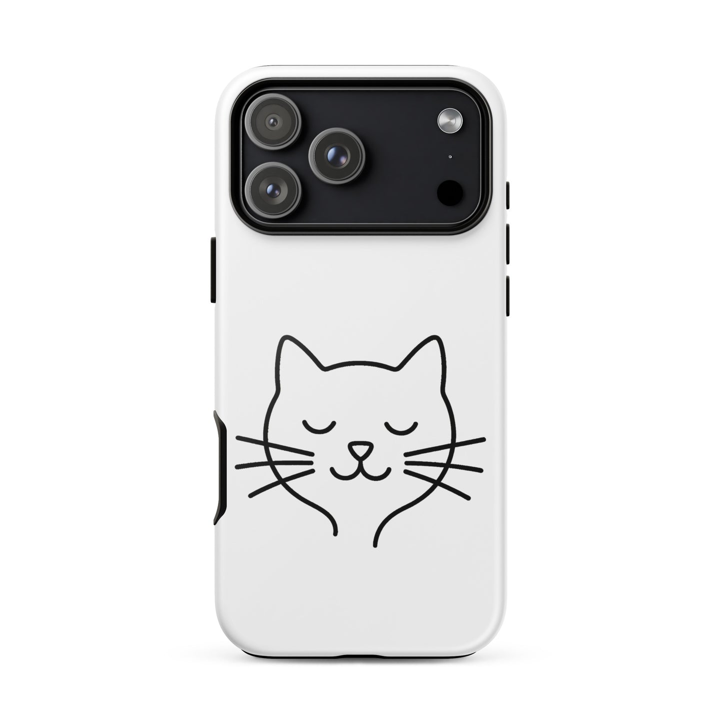 Phone Case for iPhone featuring cute minimalist cat line art design, perfect for cat lovers.