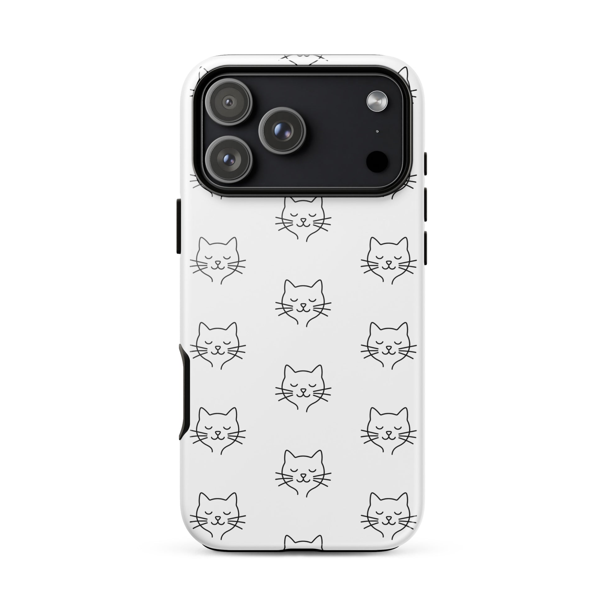 Phone Case for iPhone featuring a cute minimalist cat pattern design for stylish protection.