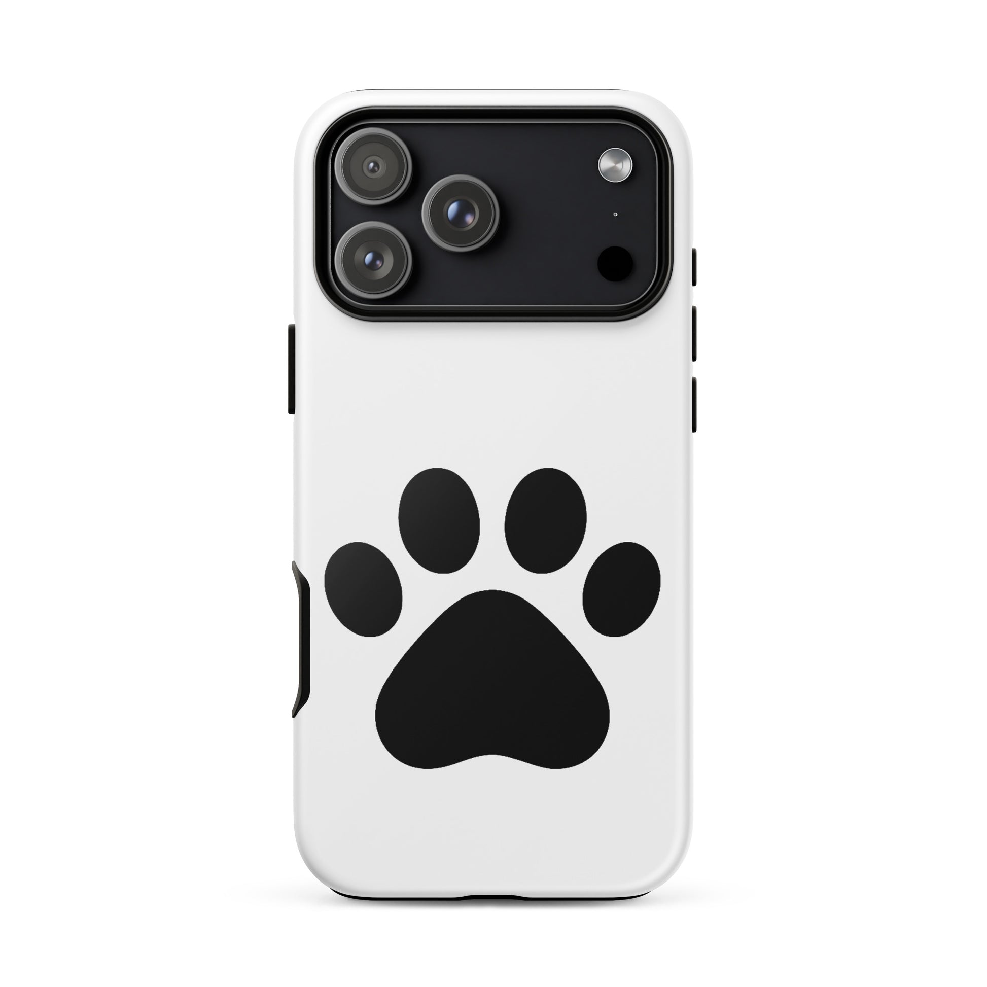 Phone Case for iPhone with a simple black paw print design, perfect for pet lovers seeking a modern style.