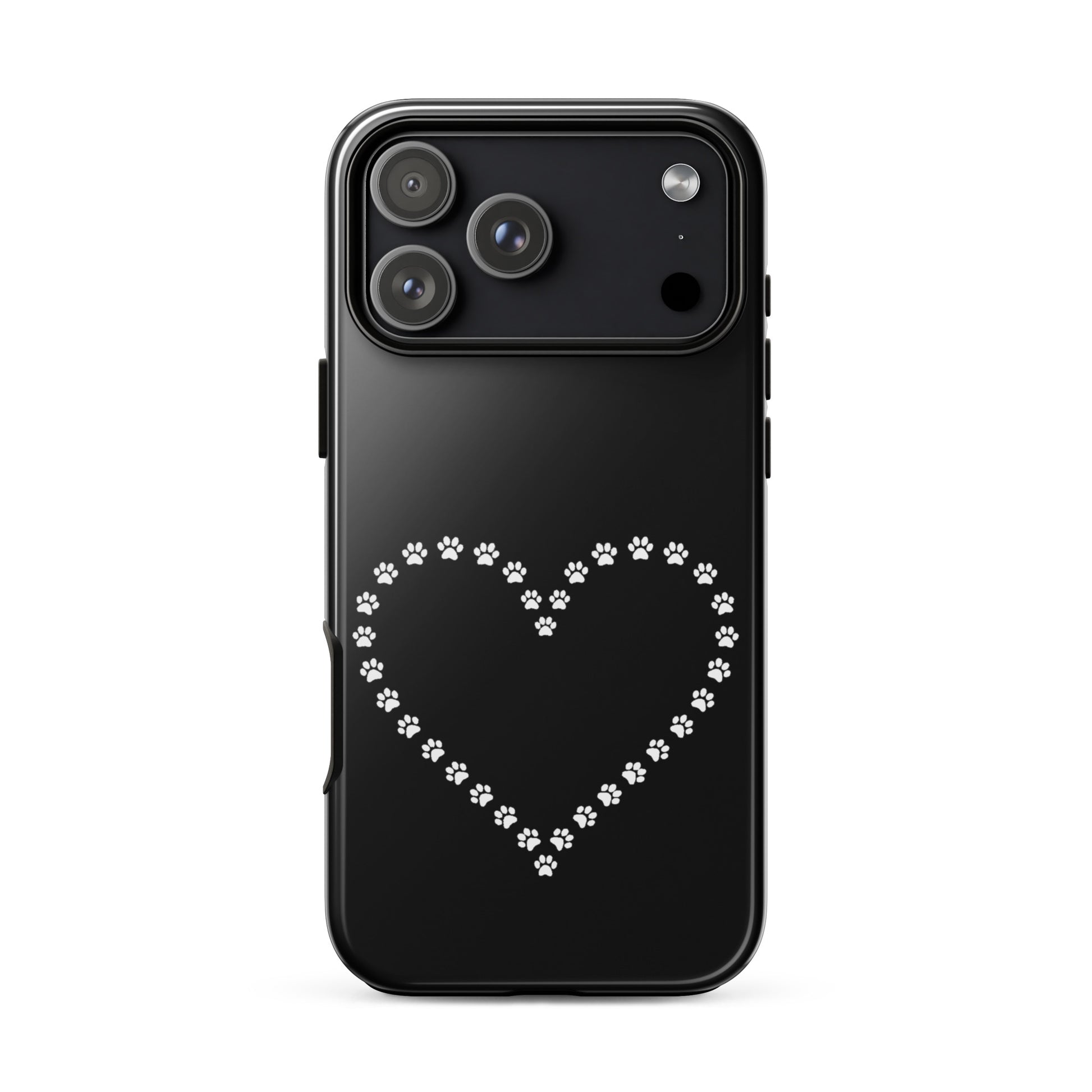 Phone Case for iPhone featuring a cute paw print heart design, perfect for pet lovers and animal enthusiasts.