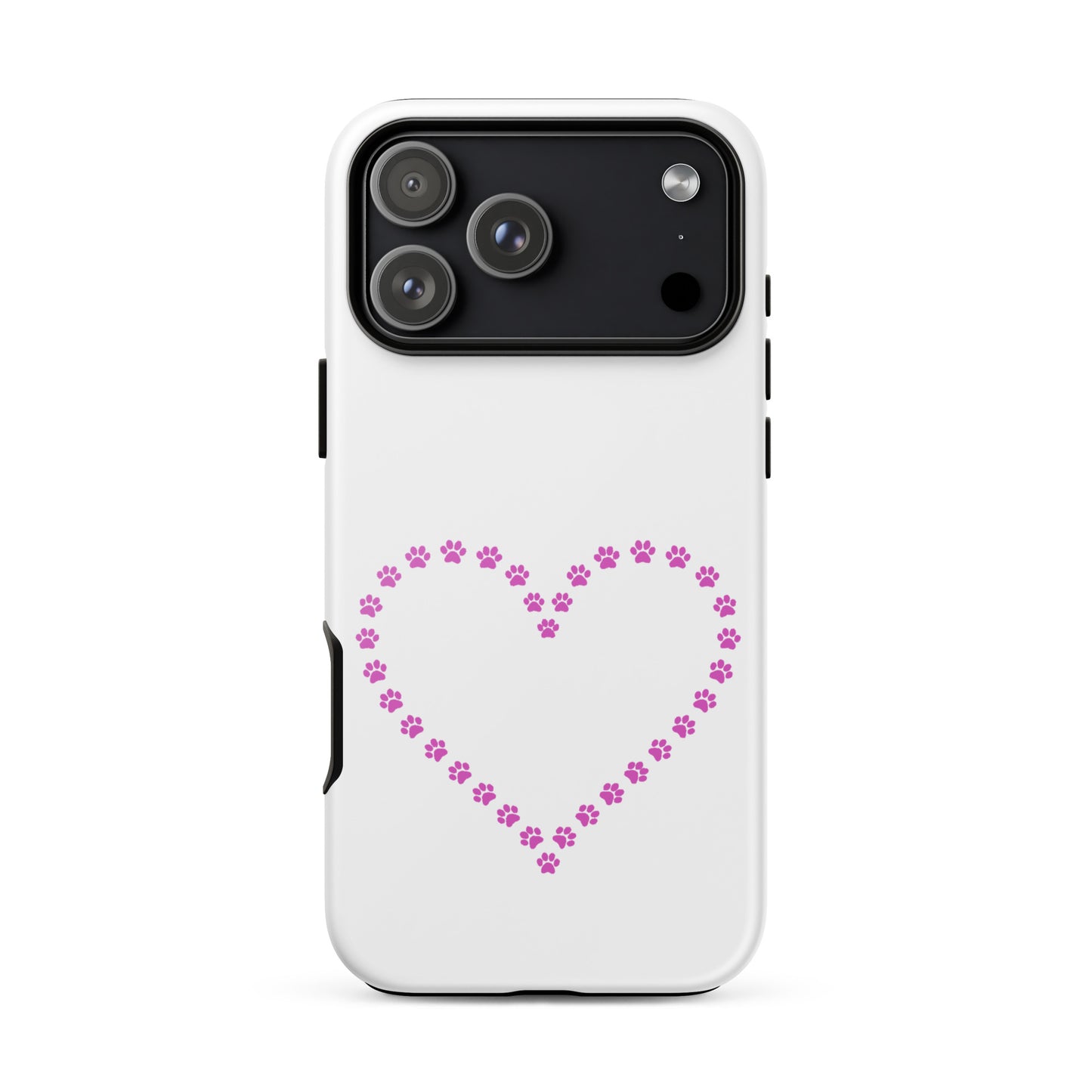 Phone Case for iPhone featuring cute paw print heart design for pet lovers
