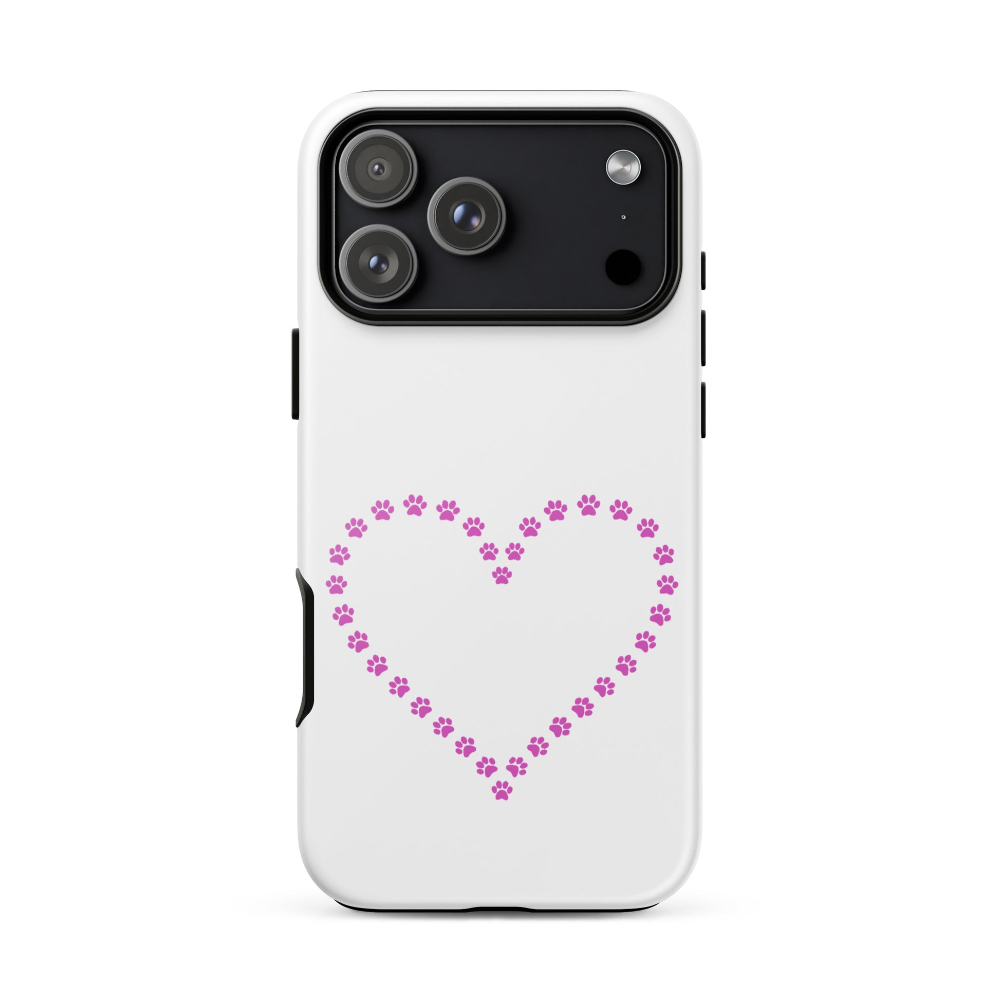 Phone Case for iPhone featuring cute paw print heart design for pet lovers