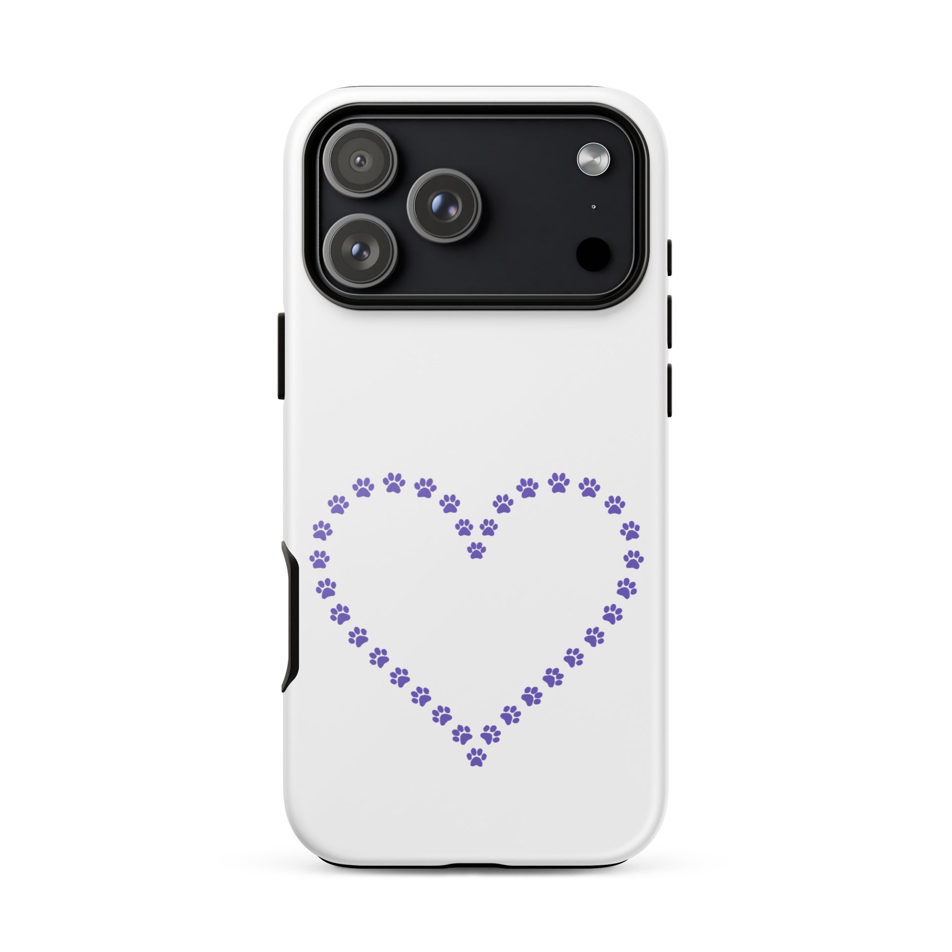 Phone Case for iPhone with cute paw print heart design, perfect for pet lovers and proud pet parents.