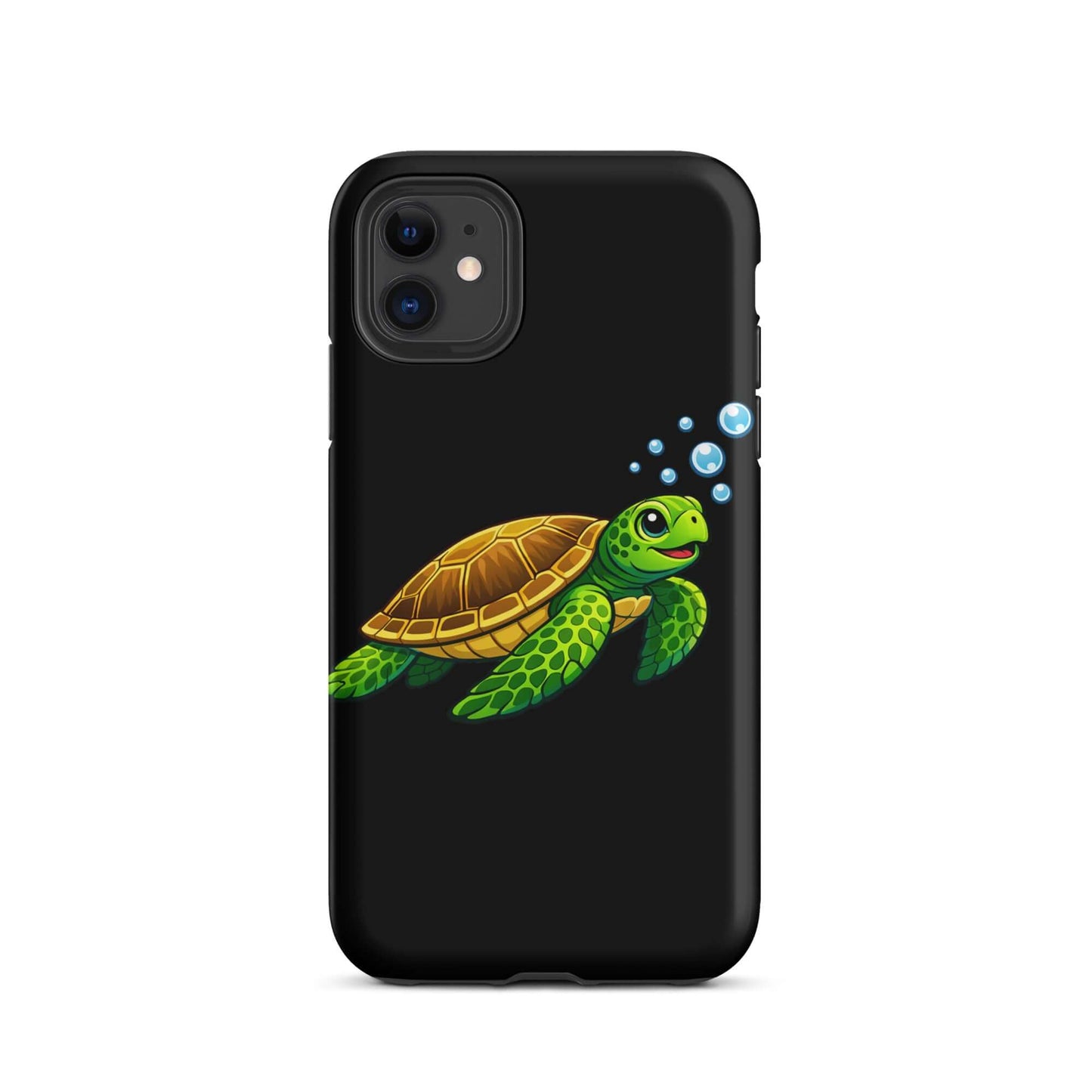 Phone Case featuring vibrant sea turtle artwork and playful bubbles design.