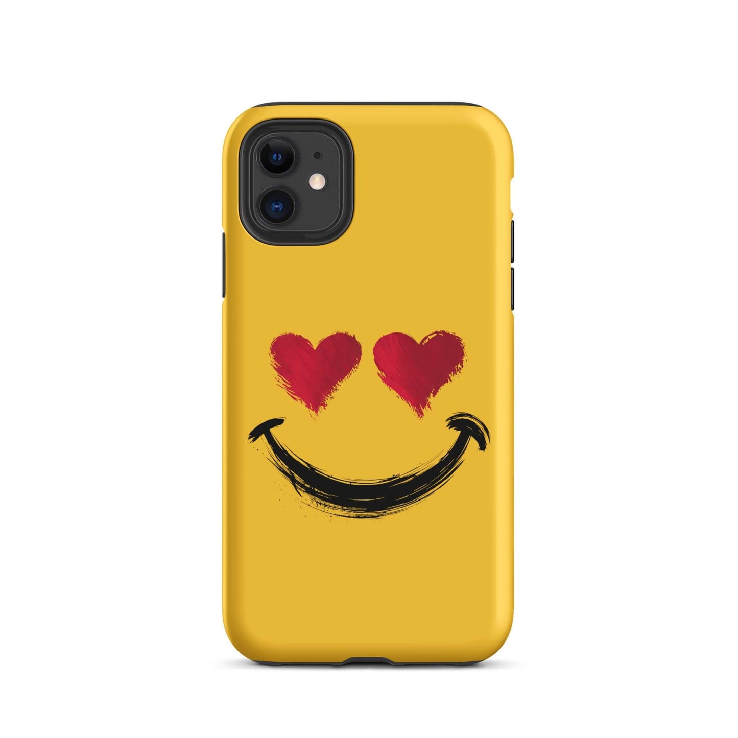 Phone Case for iPhone with heart-eyes smiley artwork in bold style