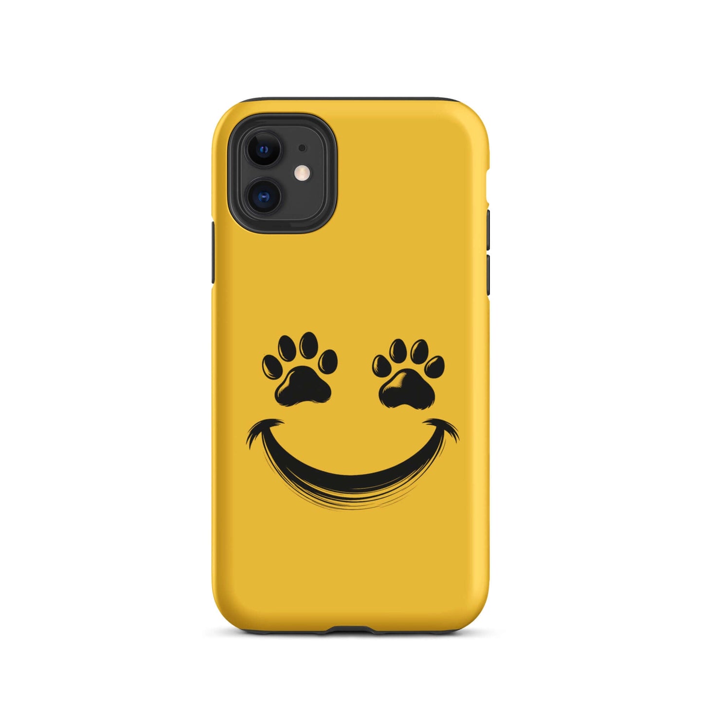 Phone Case for iPhone with smiley paw print design, perfect for playful pet lovers.