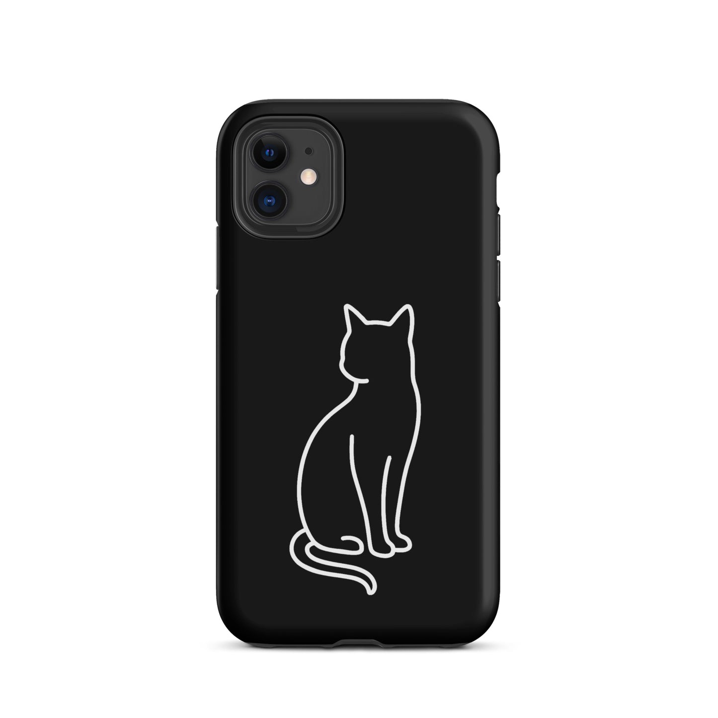 Phone Case for iPhone with minimalist sitting cat design, perfect for modern pet lovers seeking stylish and durable device protection.