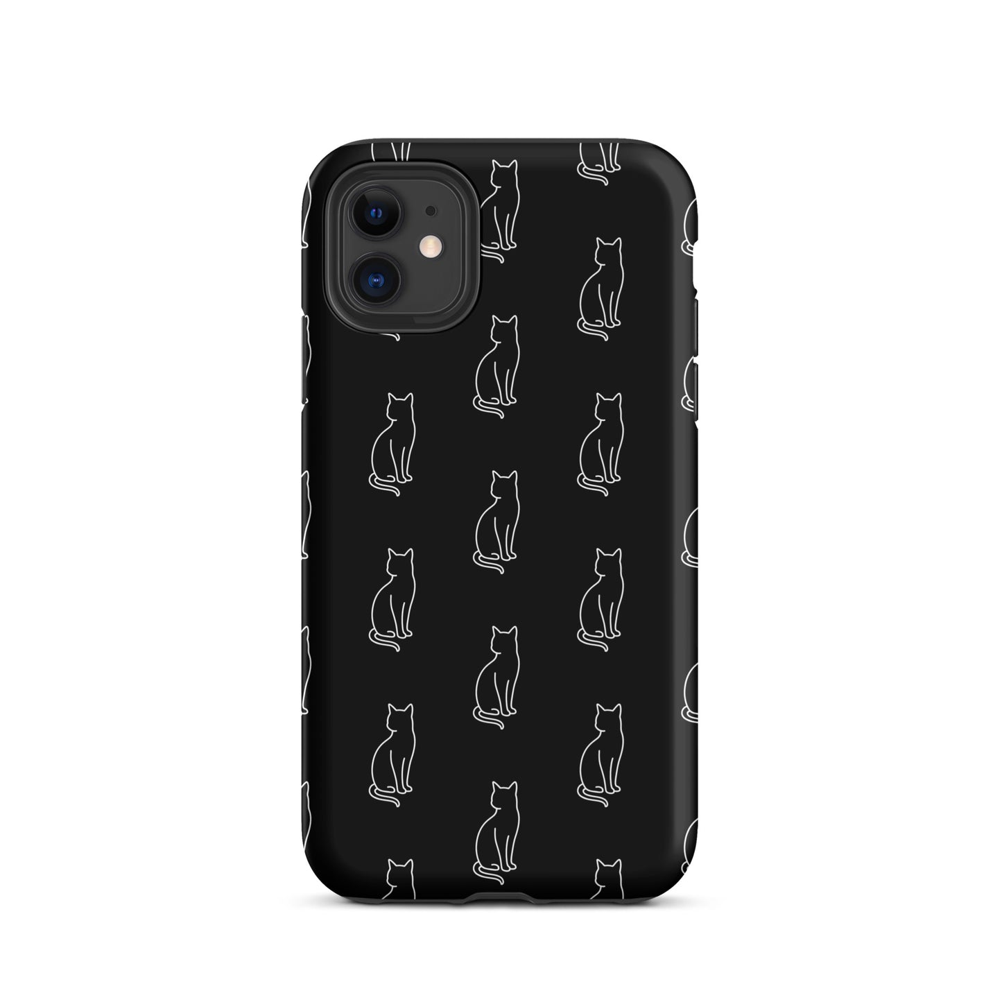 Phone Case with minimalist cat pattern, protective cover for feline fans, iPhone accessory for charming and elegant phone style.